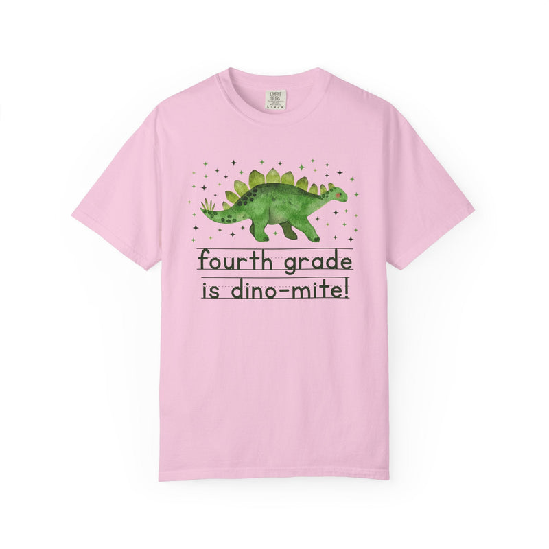 Dinosaur Fourth Grade Teacher Tee Shirt for Back to School, Funny and Adorable 90s Aesthetic Dinosaur Lover T-Shirt for Second Grade Squad - Opal and June