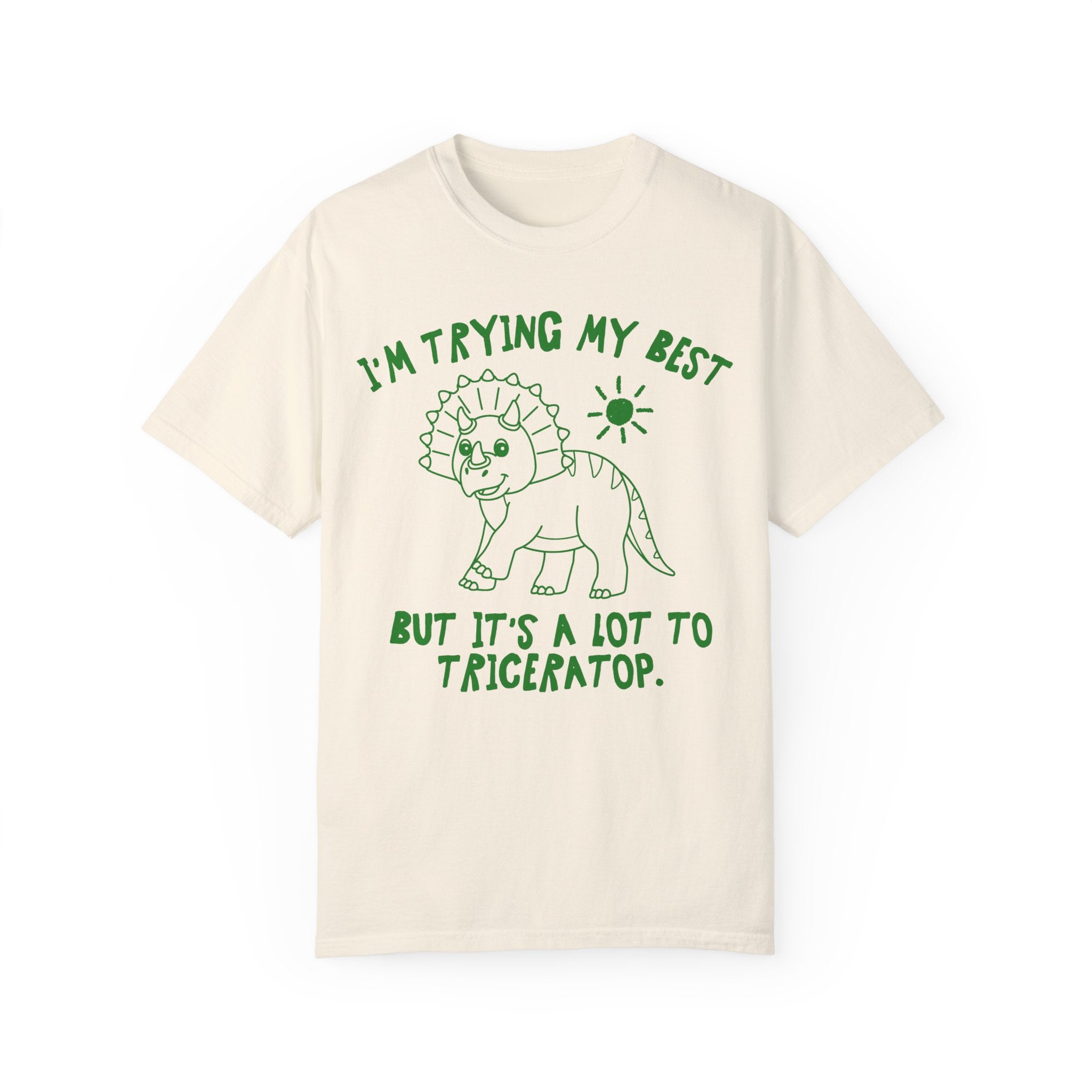 Dinosaur Lover Tee Shirt for Science Teacher Who Loves Dinosaurs, Funny Saying Triceratops Shirt, Silly 90s Aesthetic Doodle Tee for Sister - Opal and June