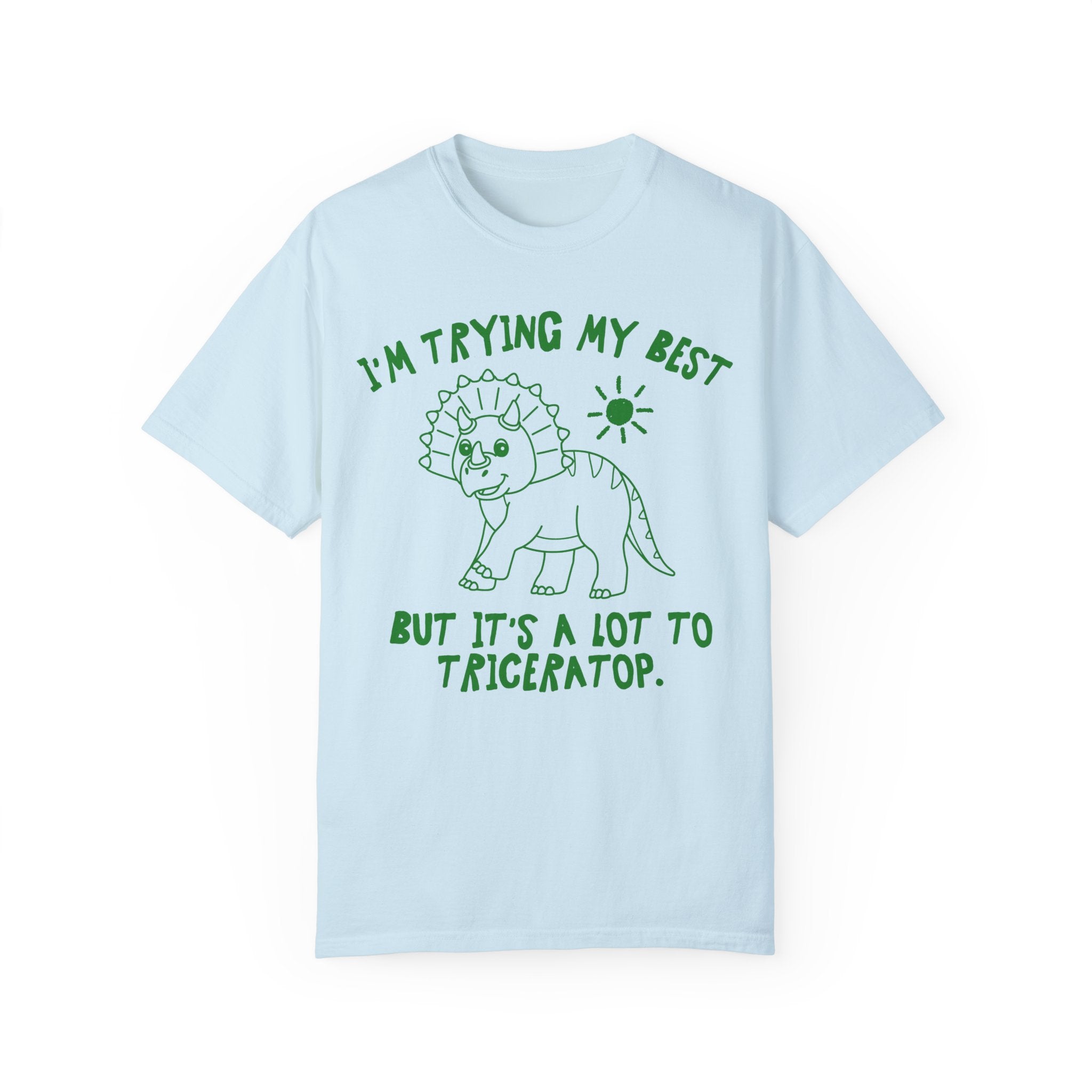 Dinosaur Lover Tee Shirt for Science Teacher Who Loves Dinosaurs, Funny Saying Triceratops Shirt, Silly 90s Aesthetic Doodle Tee for Sister - Opal and June