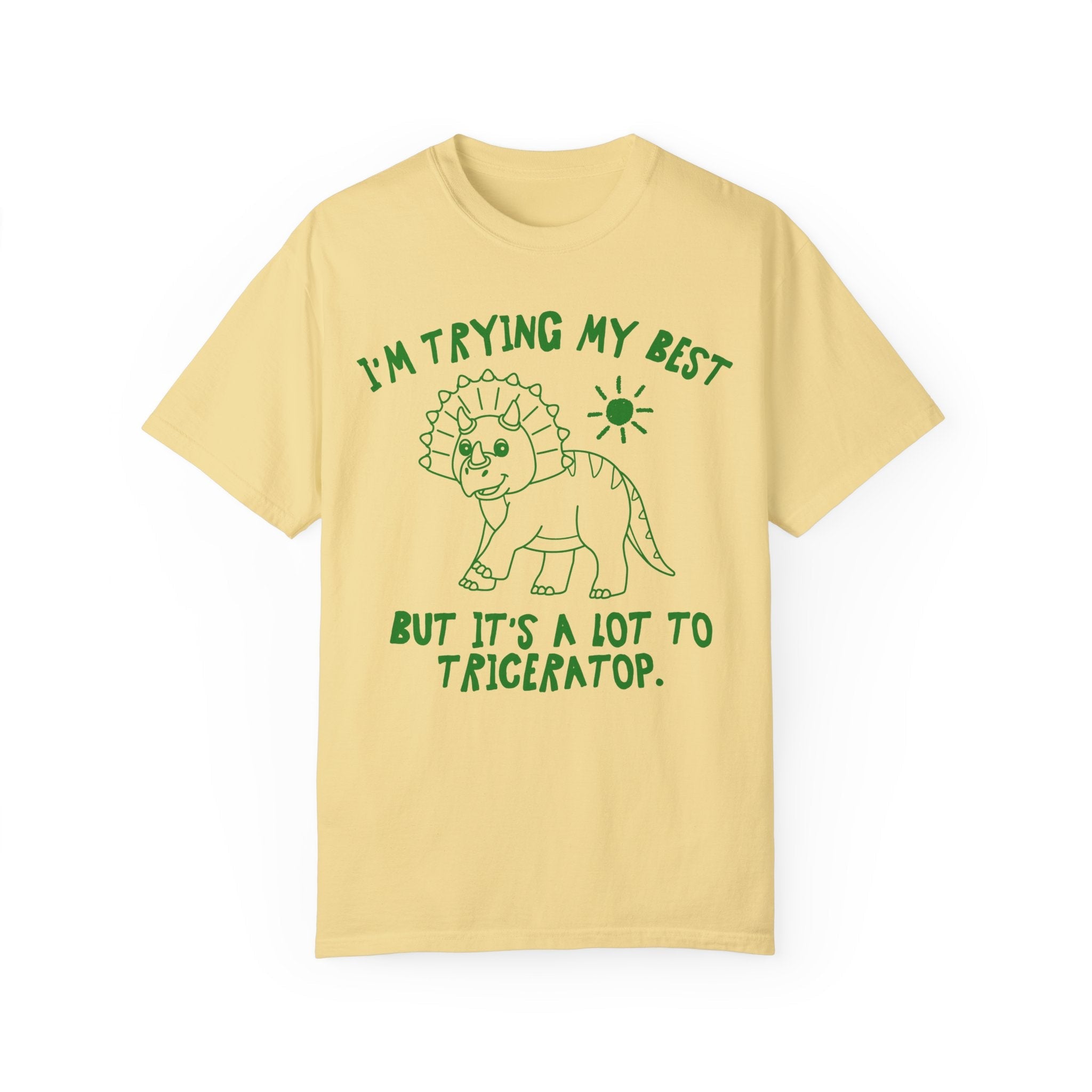 Dinosaur Lover Tee Shirt for Science Teacher Who Loves Dinosaurs, Funny Saying Triceratops Shirt, Silly 90s Aesthetic Doodle Tee for Sister - Opal and June