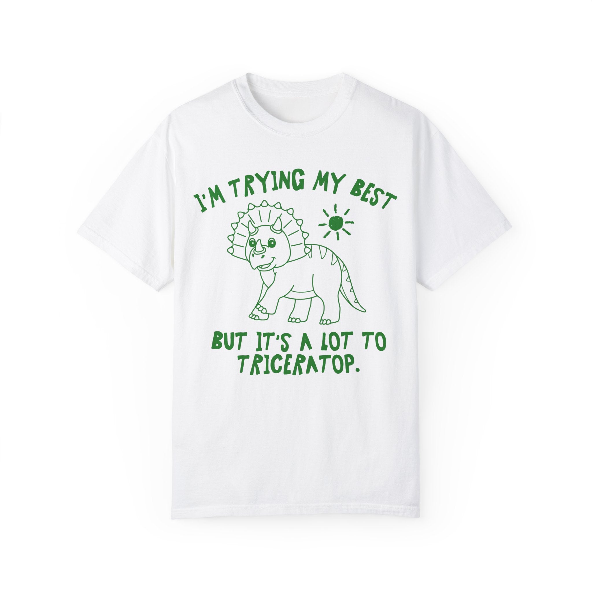 Dinosaur Lover Tee Shirt for Science Teacher Who Loves Dinosaurs, Funny Saying Triceratops Shirt, Silly 90s Aesthetic Doodle Tee for Sister - Opal and June