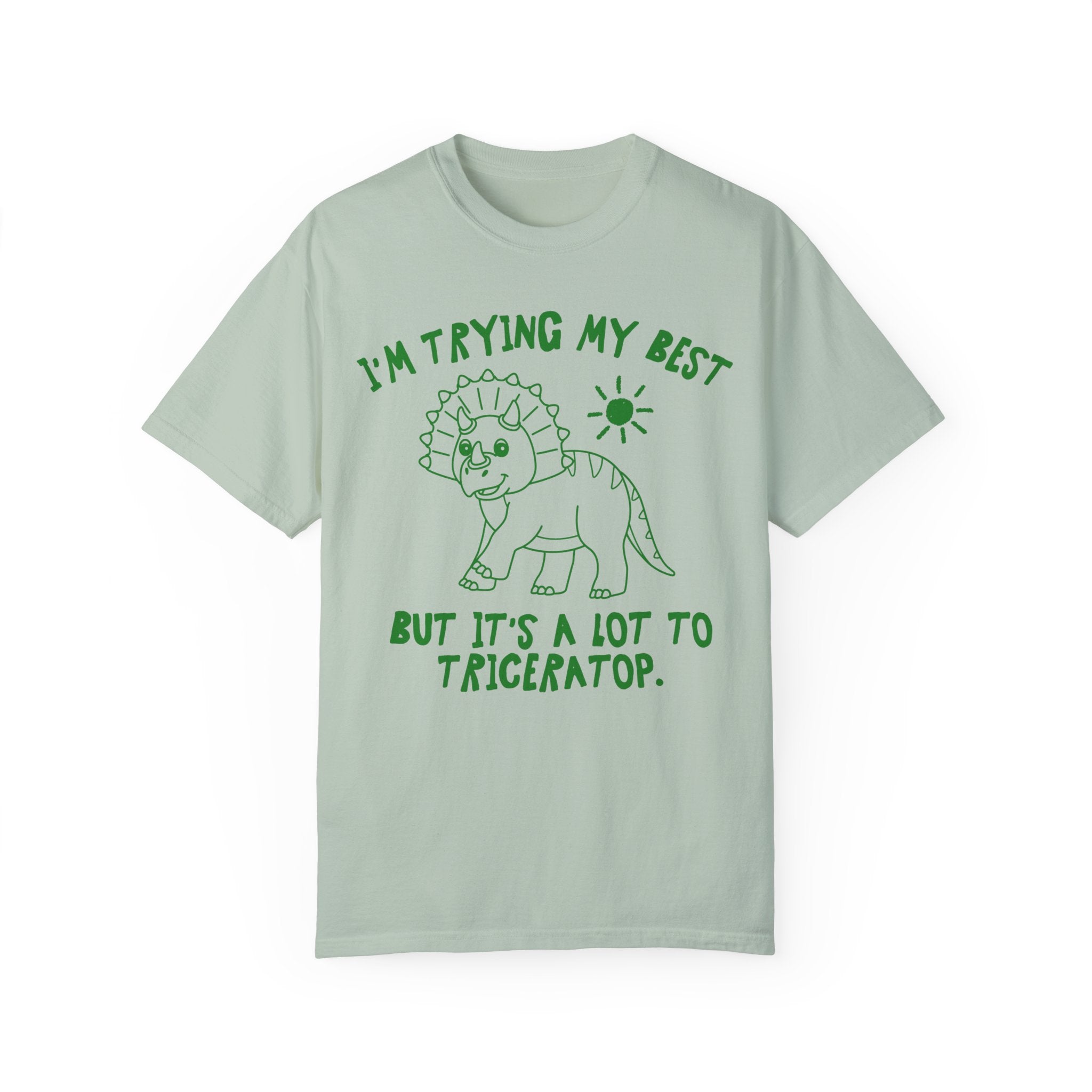 Dinosaur Lover Tee Shirt for Science Teacher Who Loves Dinosaurs, Funny Saying Triceratops Shirt, Silly 90s Aesthetic Doodle Tee for Sister - Opal and June