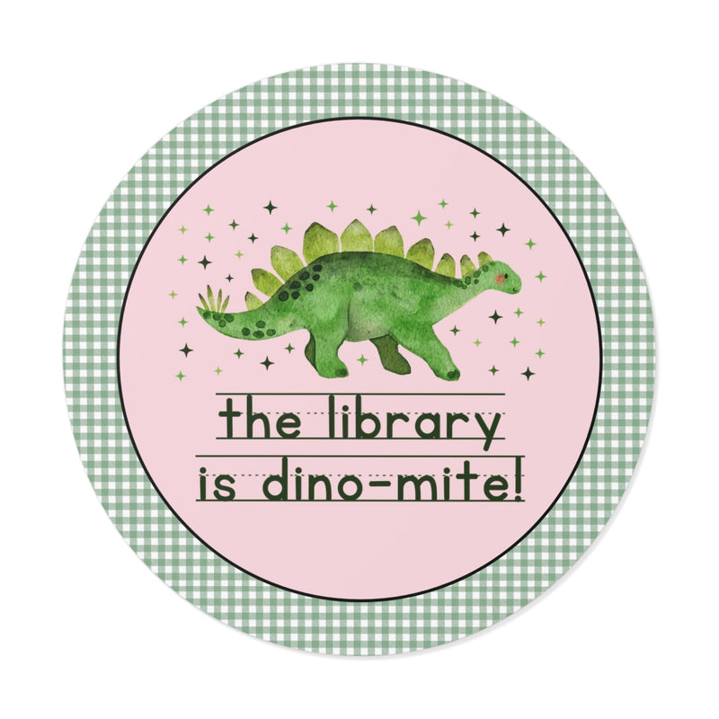Dinosaur School Librarian Sticker for Back to School, Funny and Adorable 90s Aesthetic Dinosaur Lover Sticker for Library Day or Bookworm - Opal and June