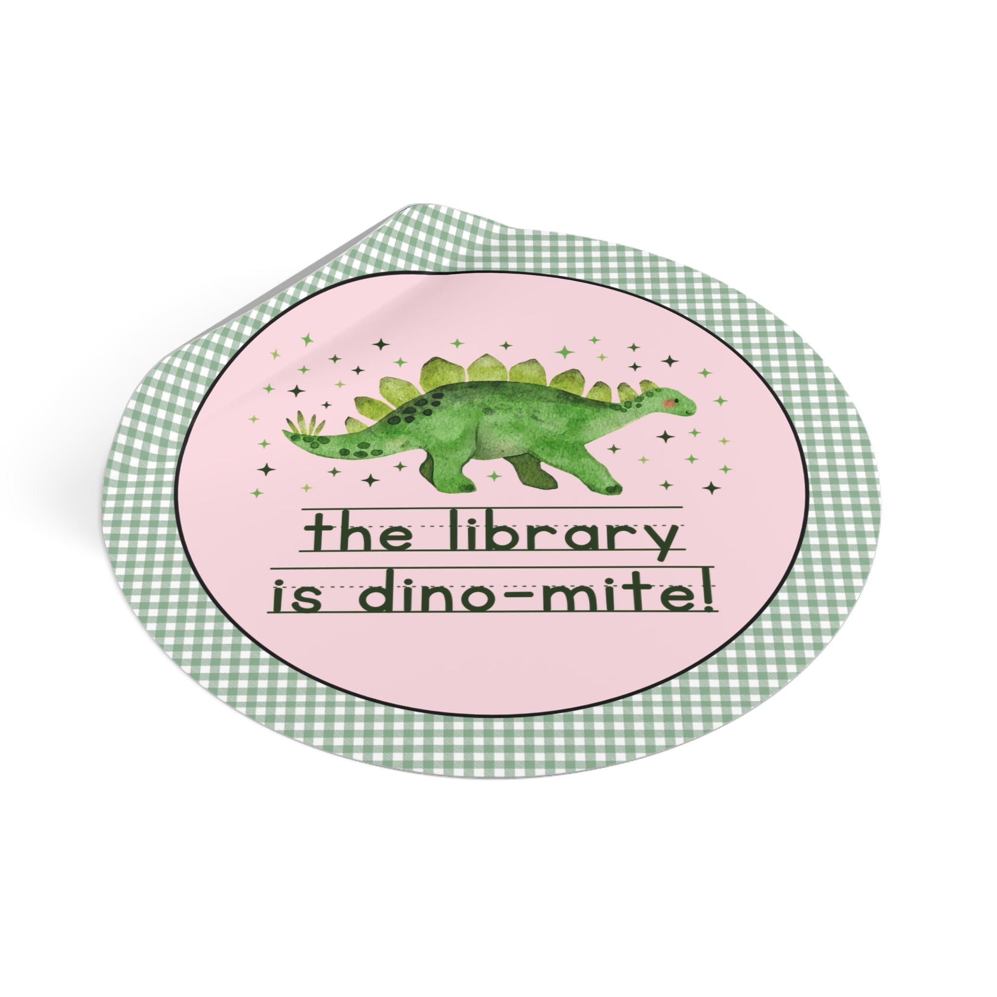 Dinosaur School Librarian Sticker for Back to School, Funny and Adorable 90s Aesthetic Dinosaur Lover Sticker for Library Day or Bookworm - Opal and June