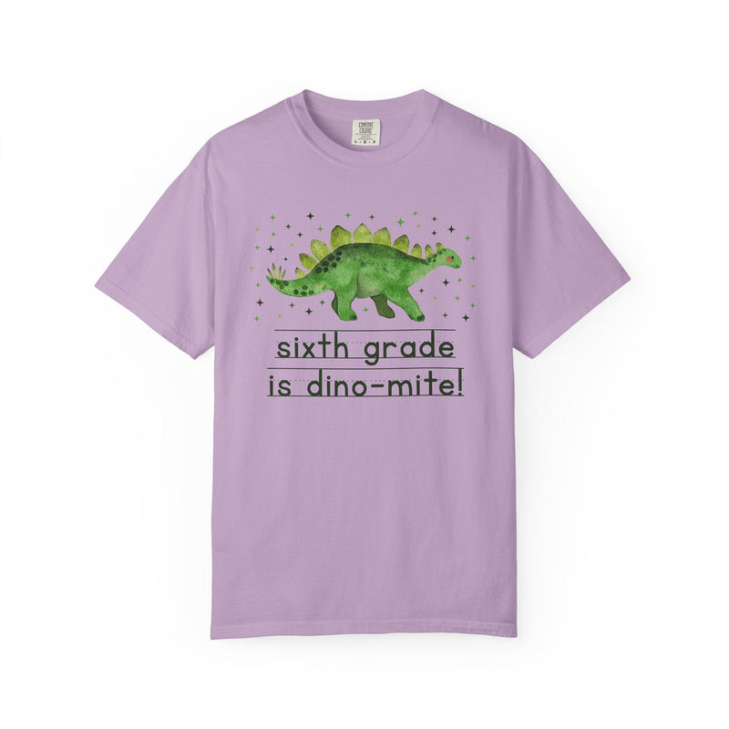 Dinosaur Sixth Grade Teacher Tee Shirt for Back to School, Funny and Adorable 90s Aesthetic Dinosaur Lover T-Shirt for Second Grade Squad - Opal and June