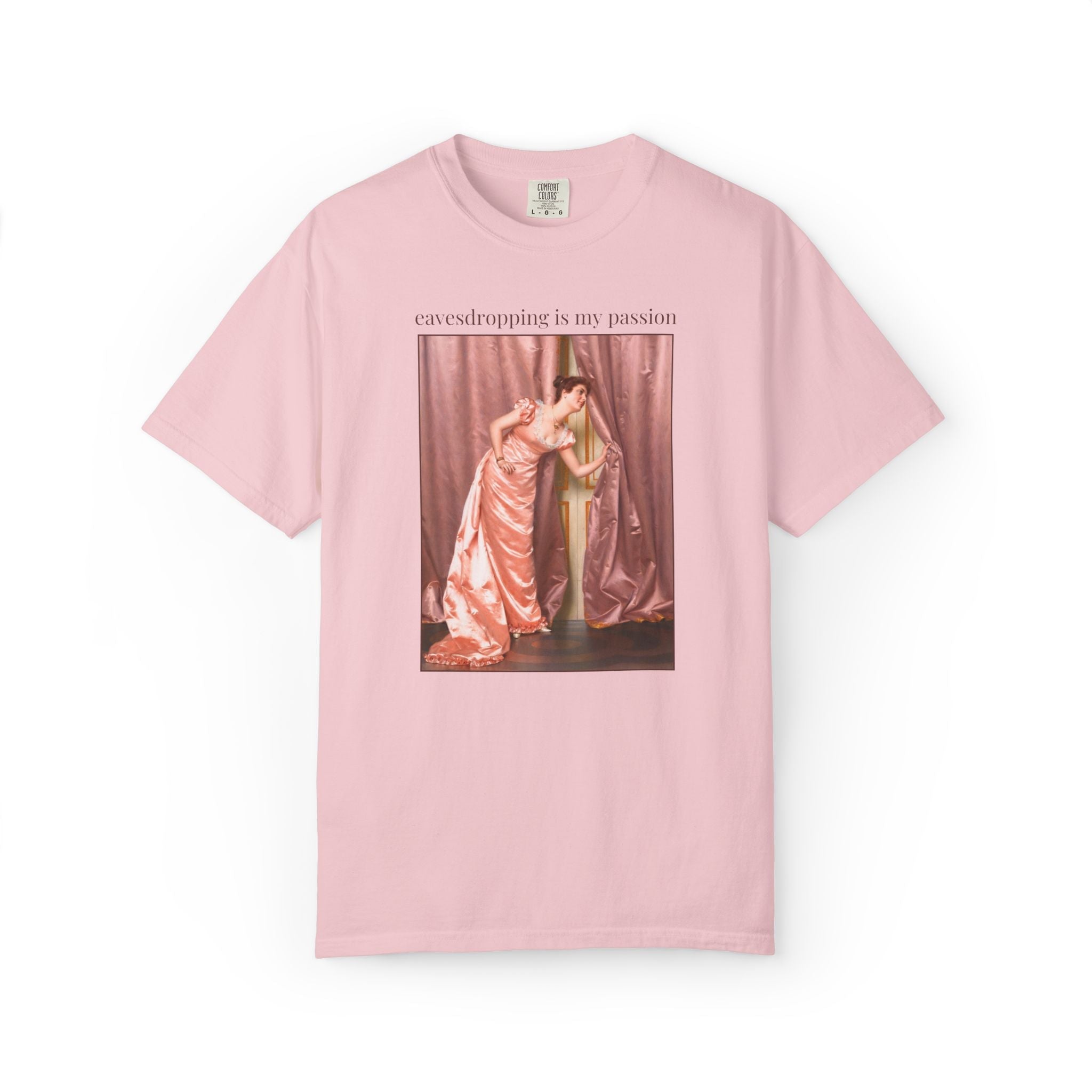 Eavesdropping is My Passion Art History Tee Shirt: Funny Sarcastic Vittorio Reggianini 19th Century Famous Paintings, Rococo Aesthetic - Opal and June