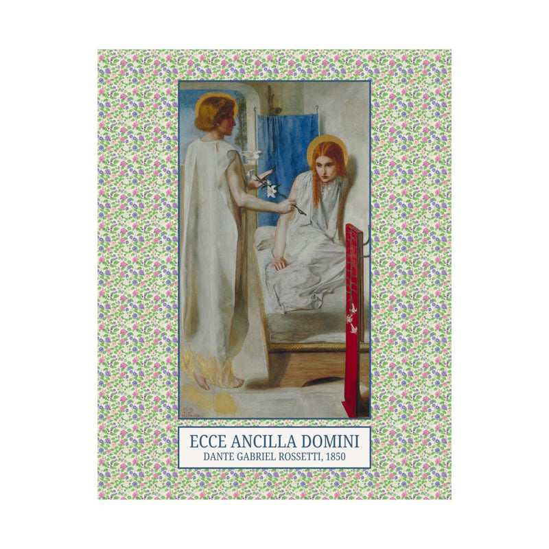 Ecce Ancilla Domini by Dante Gabriel Rossetti, 19th Century Famous Paintings, European Art History Poster Print with Flowers, Art Professor - Opal and June