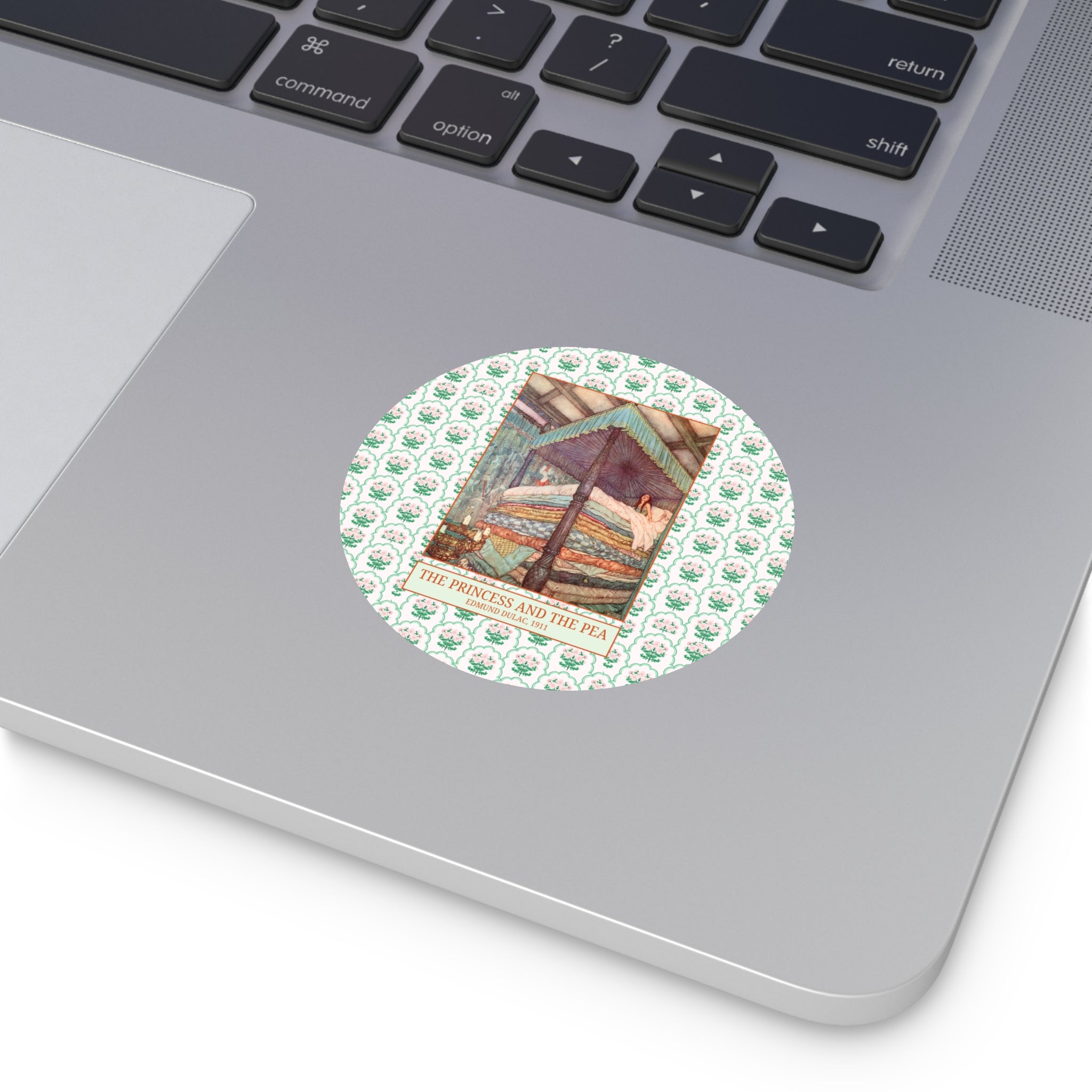 Edmund Dulac The Princess and the Pea Art History Sticker, Famous Painting for Hans Christian Andersen Fairy Tale, 19th Century Art Sticker - Opal and June