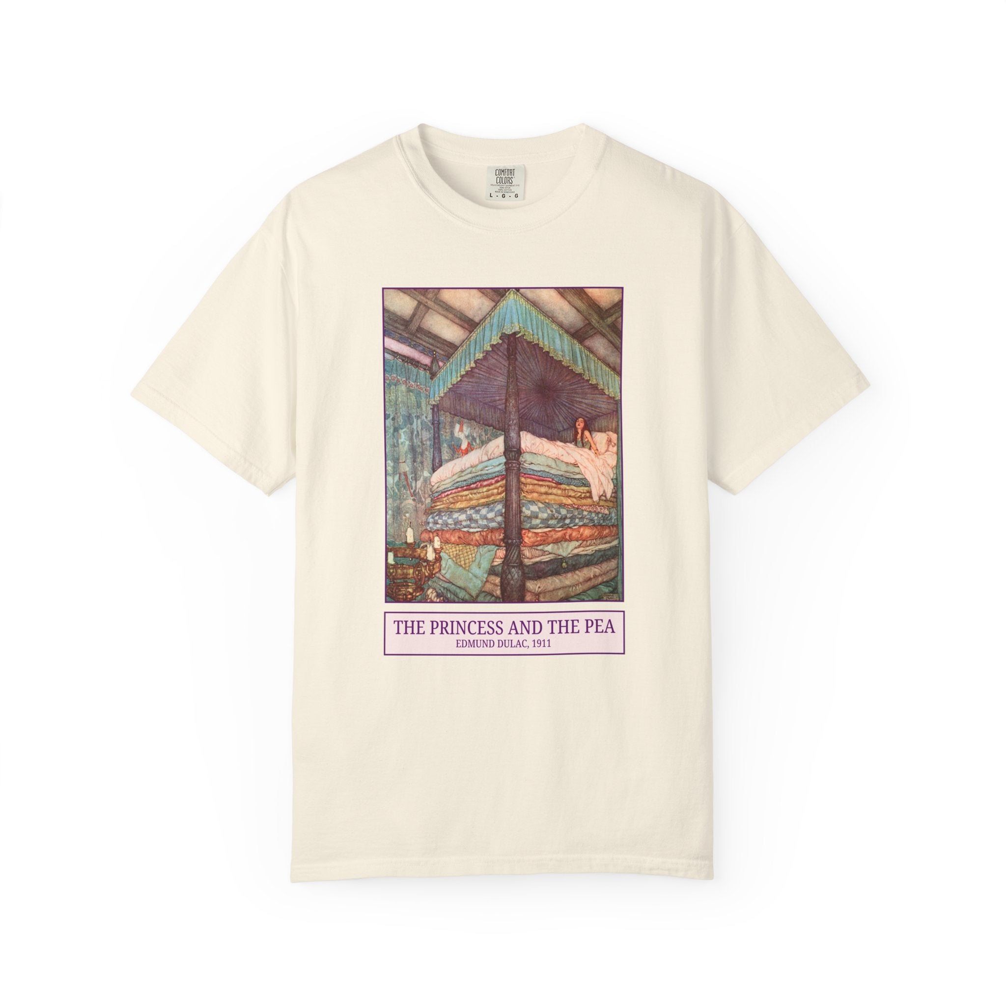 Edmund Dulac The Princess and the Pea Art History Tee Shirt, Famous Painting from Hans Christian Andersen Fairy Tale, 19th Century Art - Opal and June