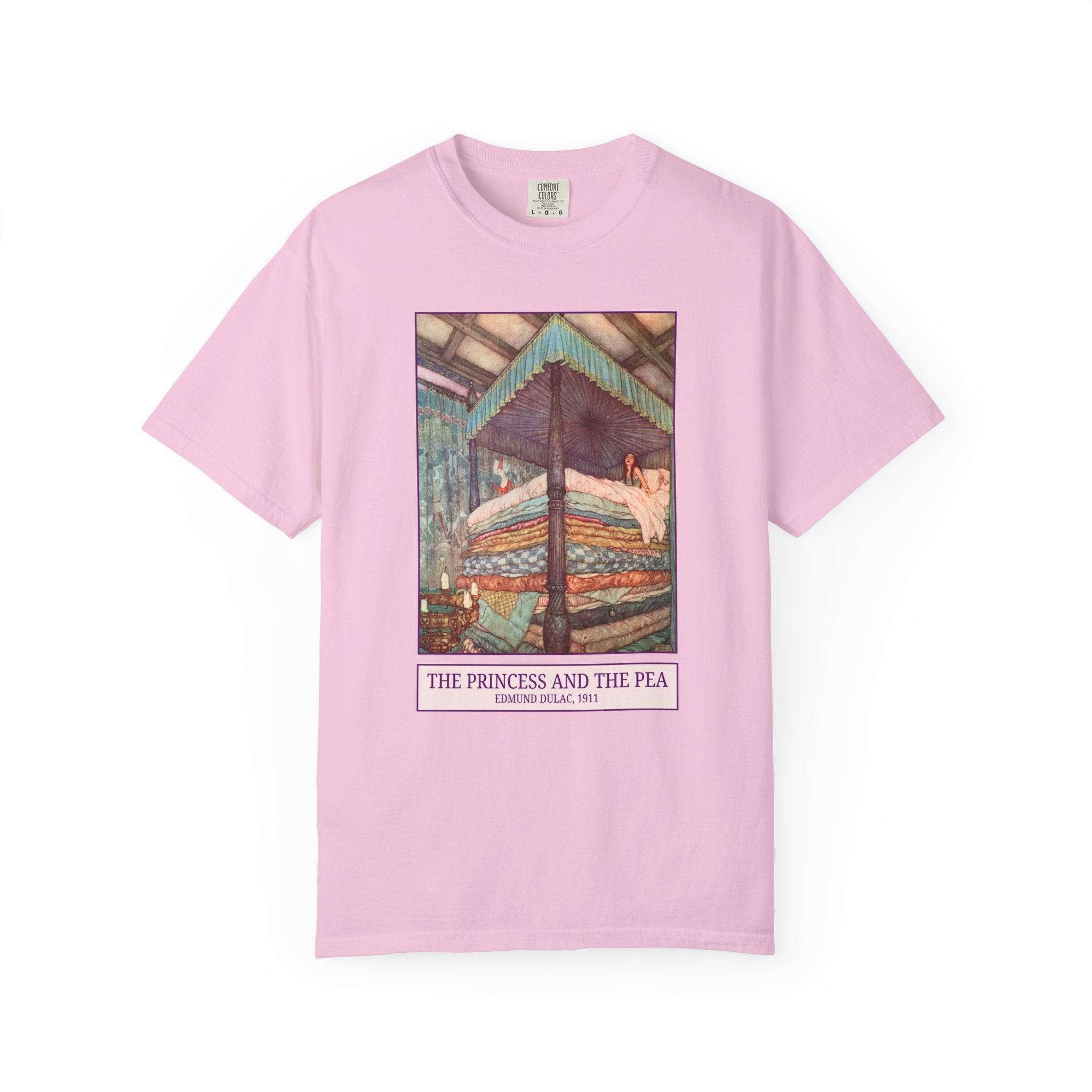 Edmund Dulac The Princess and the Pea Art History Tee Shirt, Famous Painting from Hans Christian Andersen Fairy Tale, 19th Century Art - Opal and June