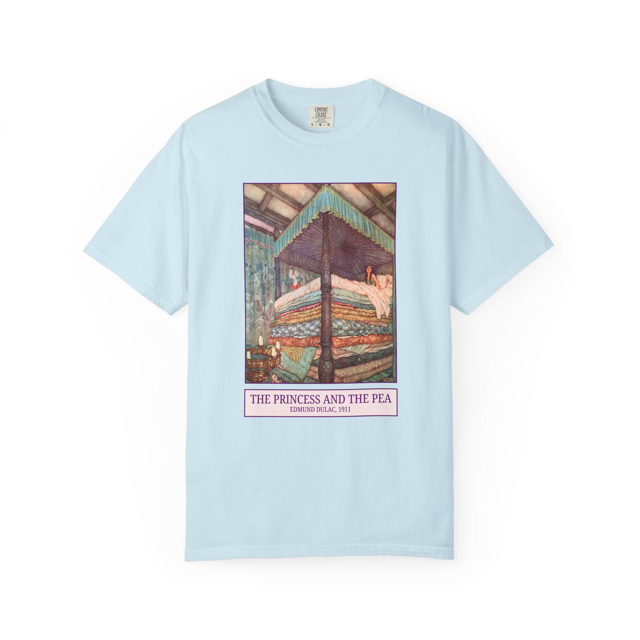 Edmund Dulac The Princess and the Pea Art History Tee Shirt, Famous Painting from Hans Christian Andersen Fairy Tale, 19th Century Art - Opal and June