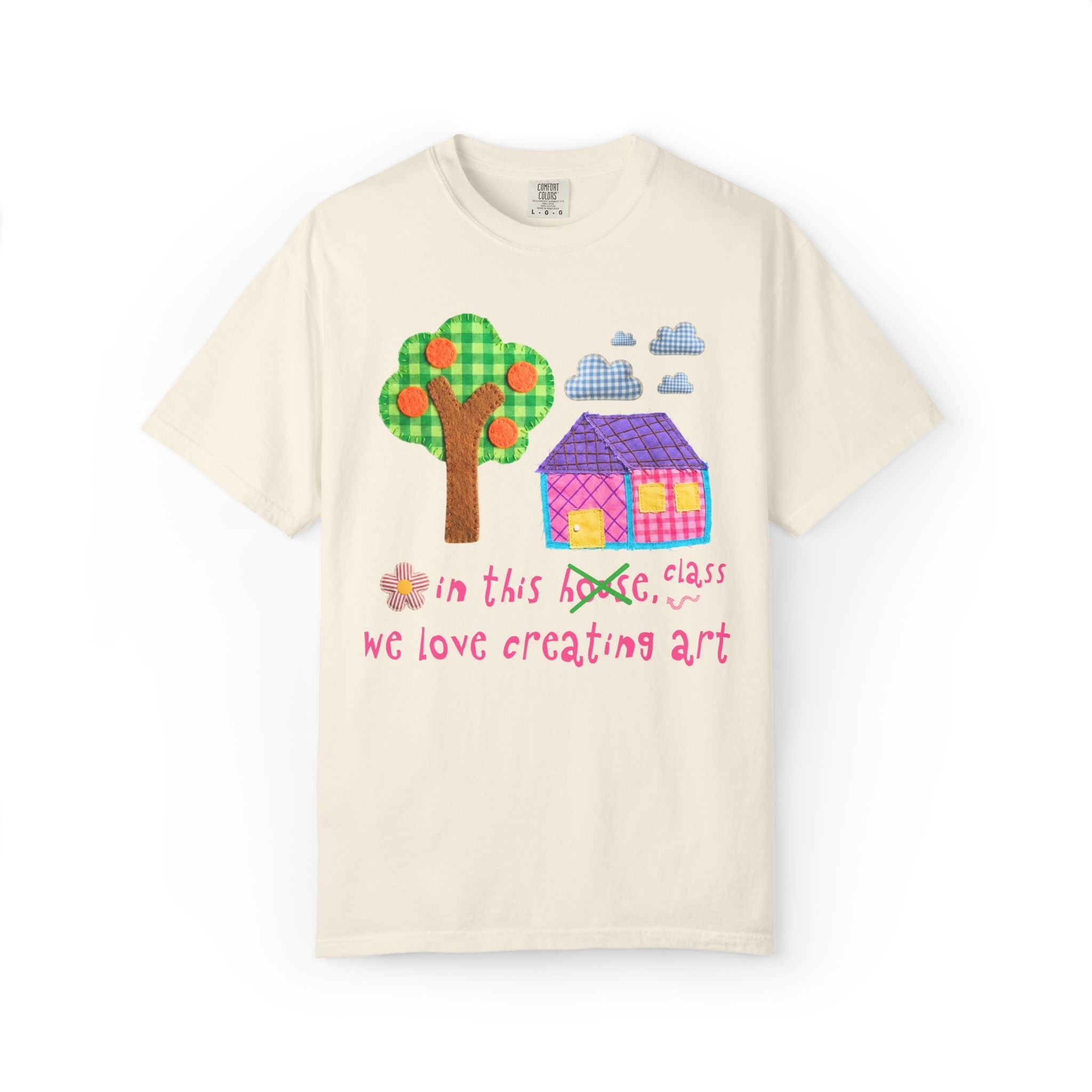 Elementary Art Teacher Tee Shirt with Kitschy Kidcore Aesthetic: We Love Creating Art | Cute and Colorful Matching Teacher Team Shirt - Opal and June