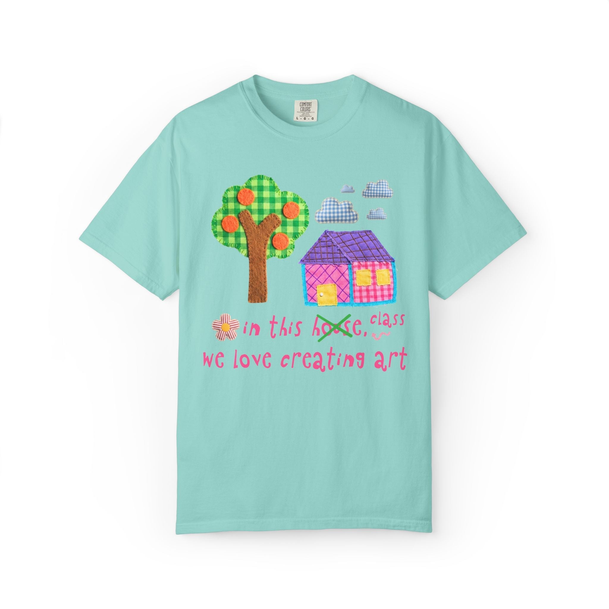 Elementary Art Teacher Tee Shirt with Kitschy Kidcore Aesthetic: We Love Creating Art | Cute and Colorful Matching Teacher Team Shirt - Opal and June