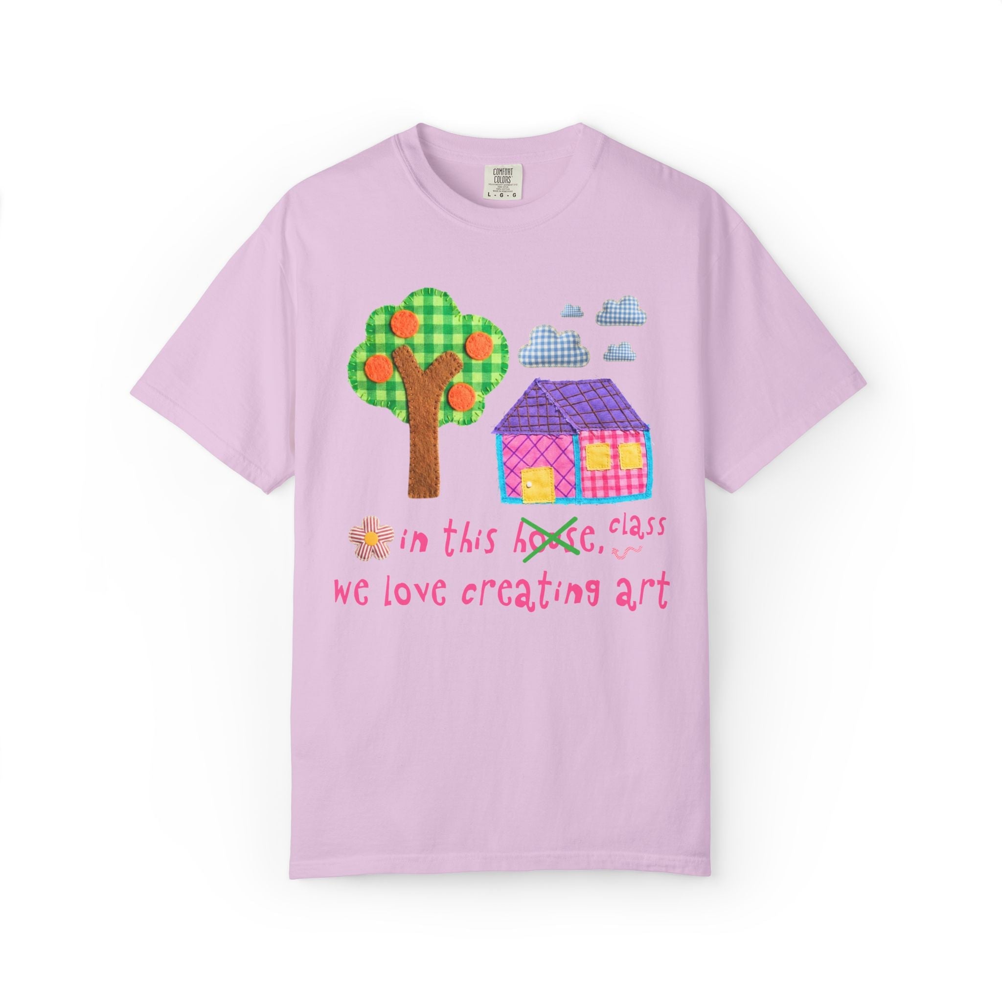 Elementary Art Teacher Tee Shirt with Kitschy Kidcore Aesthetic: We Love Creating Art | Cute and Colorful Matching Teacher Team Shirt - Opal and June