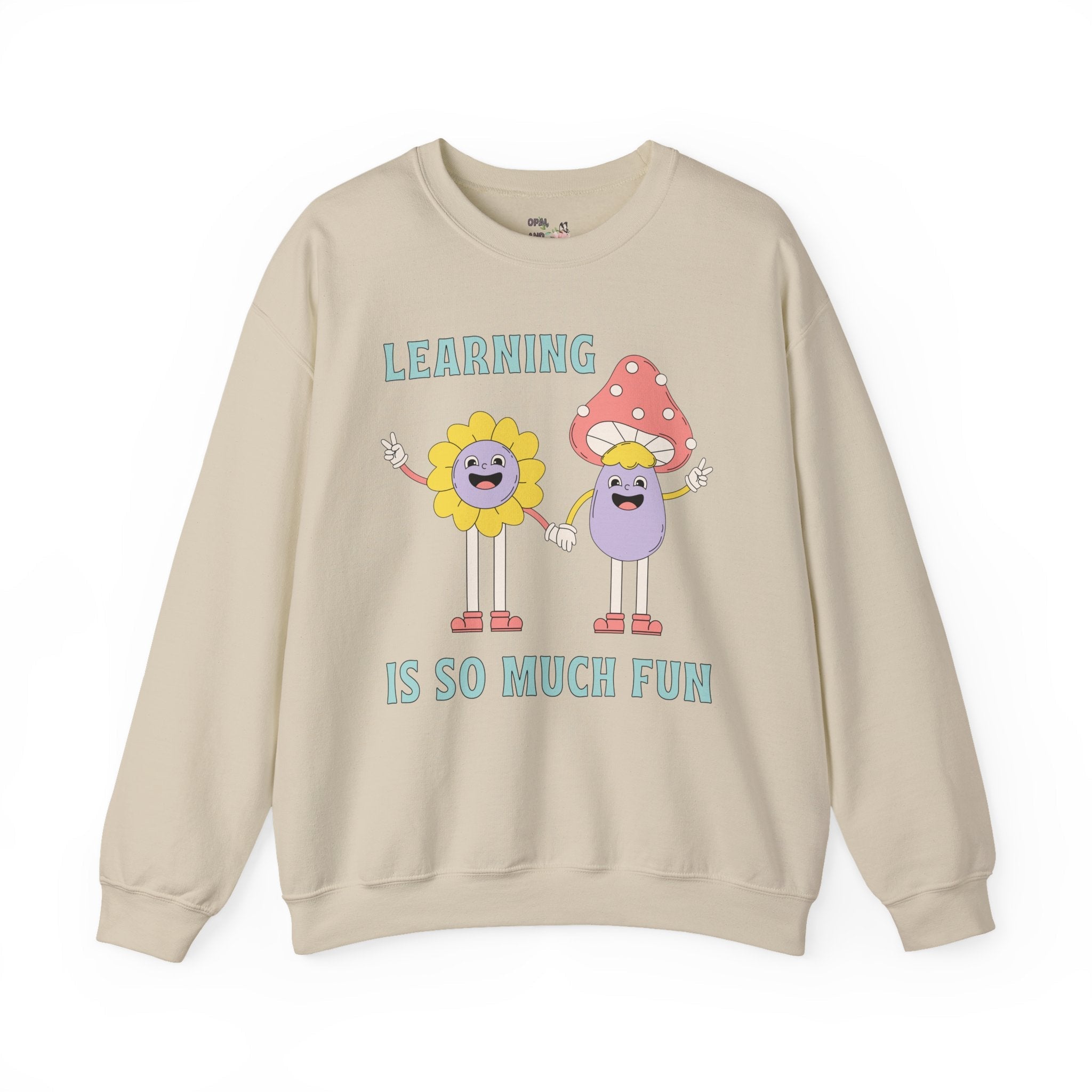 Elementary Teacher Sweatshirt: Learning is so Much Fun | Retro Teacher Shirt, Back to School, First Grade, Second Grade, Student Gift - Opal and June