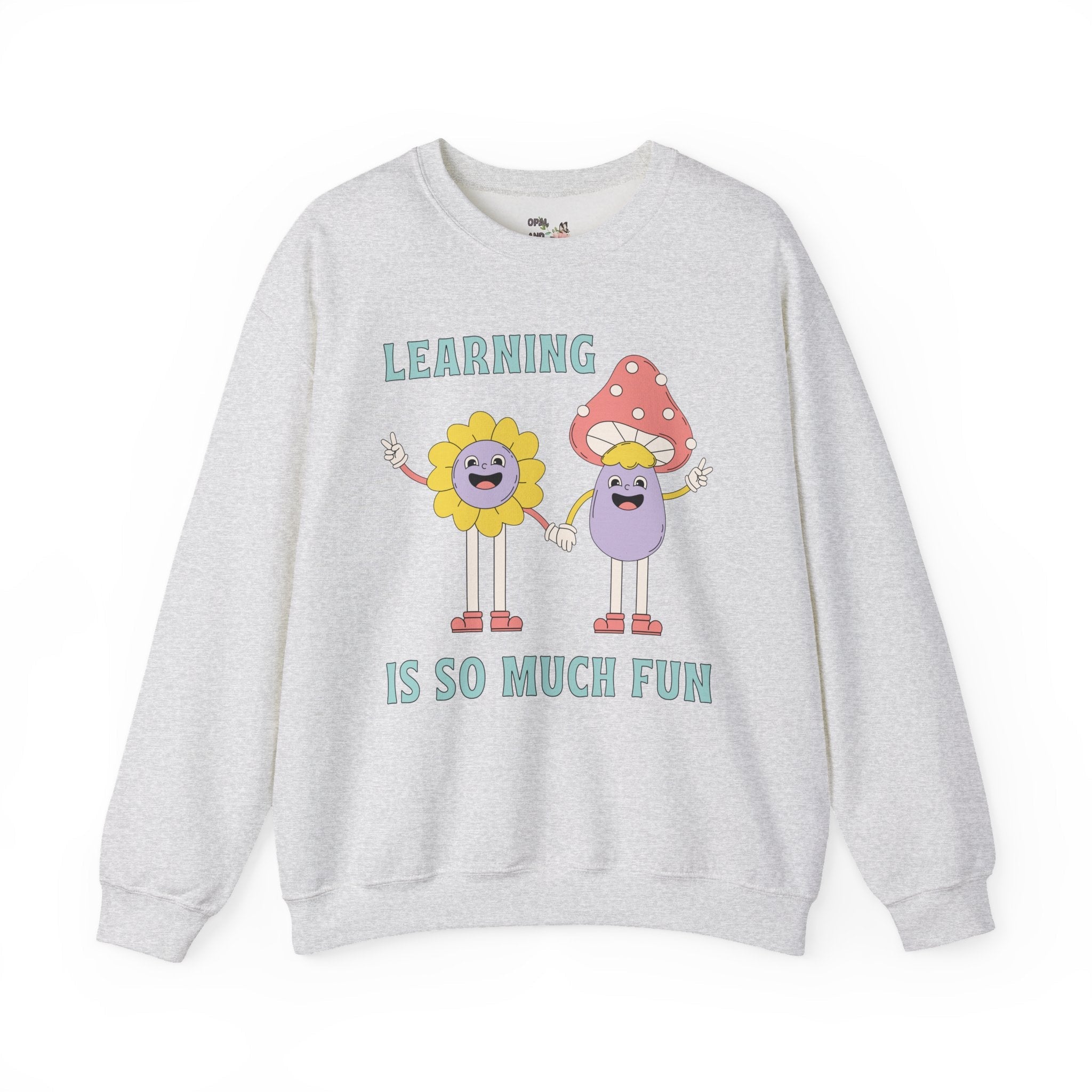 Elementary Teacher Sweatshirt: Learning is so Much Fun | Retro Teacher Shirt, Back to School, First Grade, Second Grade, Student Gift - Opal and June