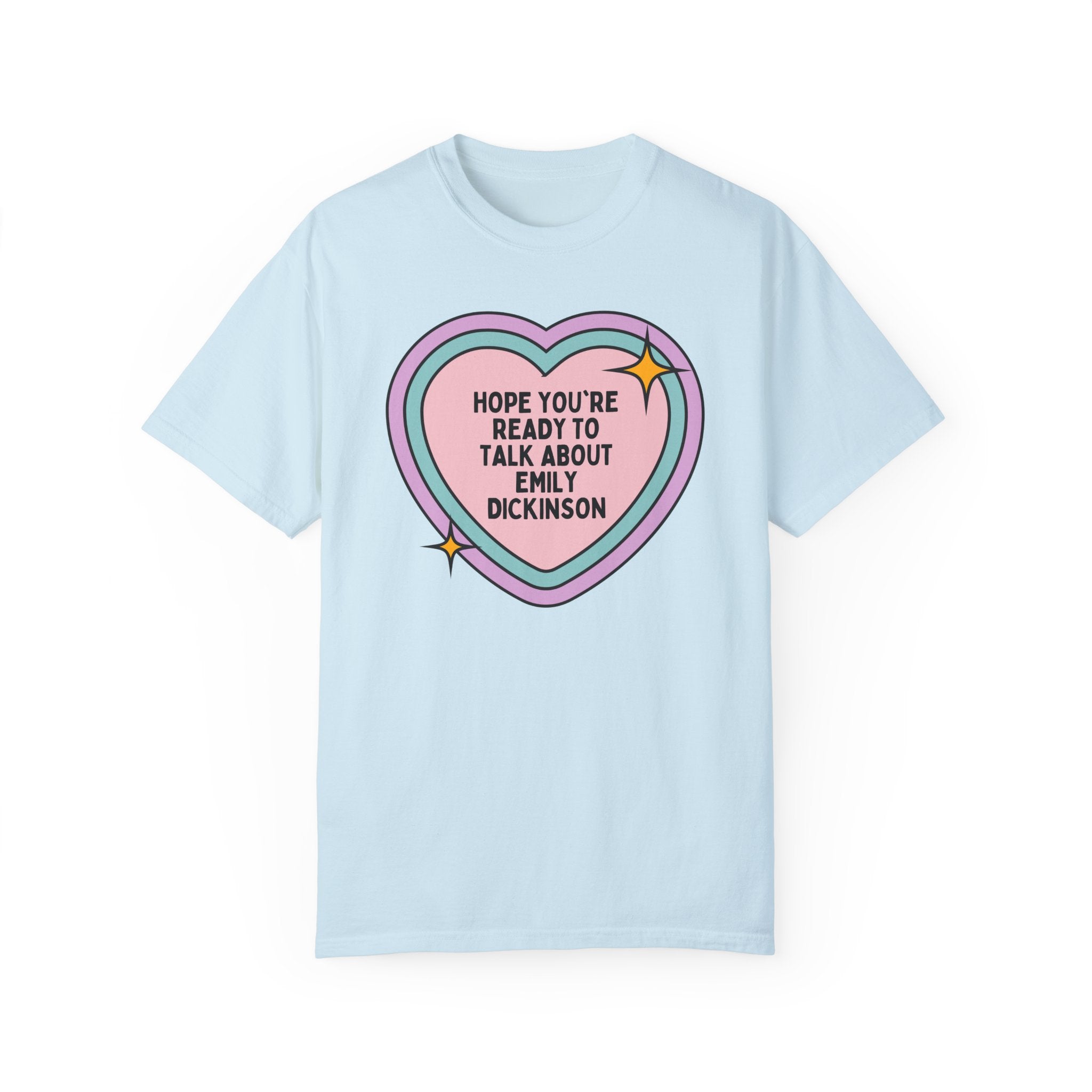 Emily Dickinson Bookish Tee Shirt with Cute Retro Heart, Gift for Bookworm Who Loves 19th Century Writers, Womens History Poetry Tee Shirt - Opal and June