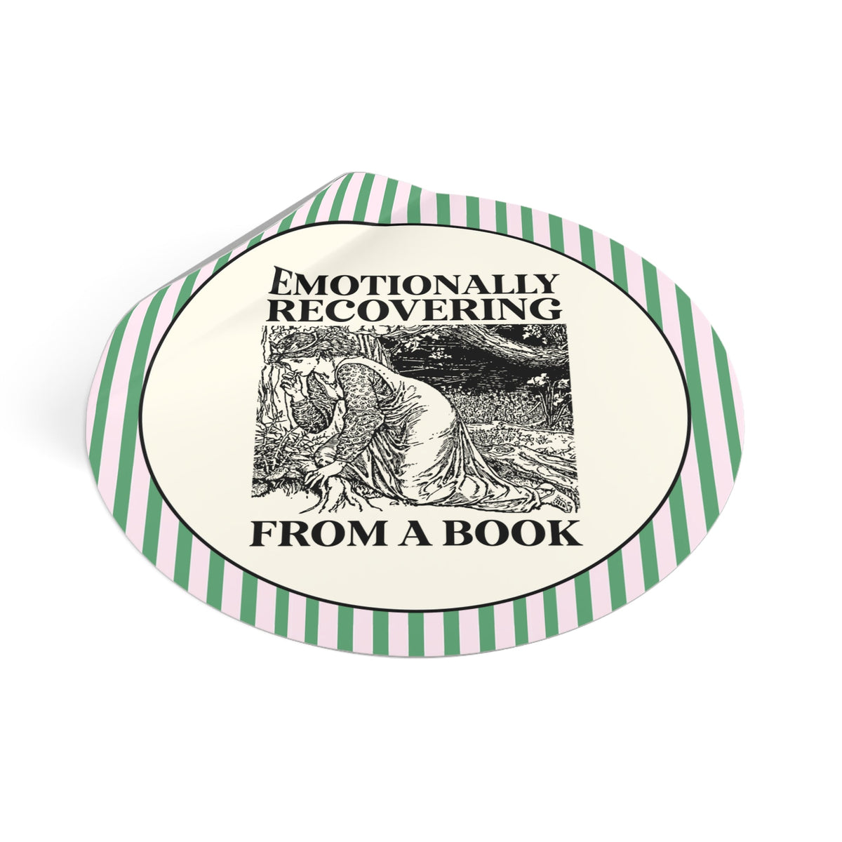 Emotionally Recovering from a Book Sticker for Romance Reader or Fantasy Reader, Cute Bookish Sticker for Medieval Historical Fiction Bookworm - Opal and June