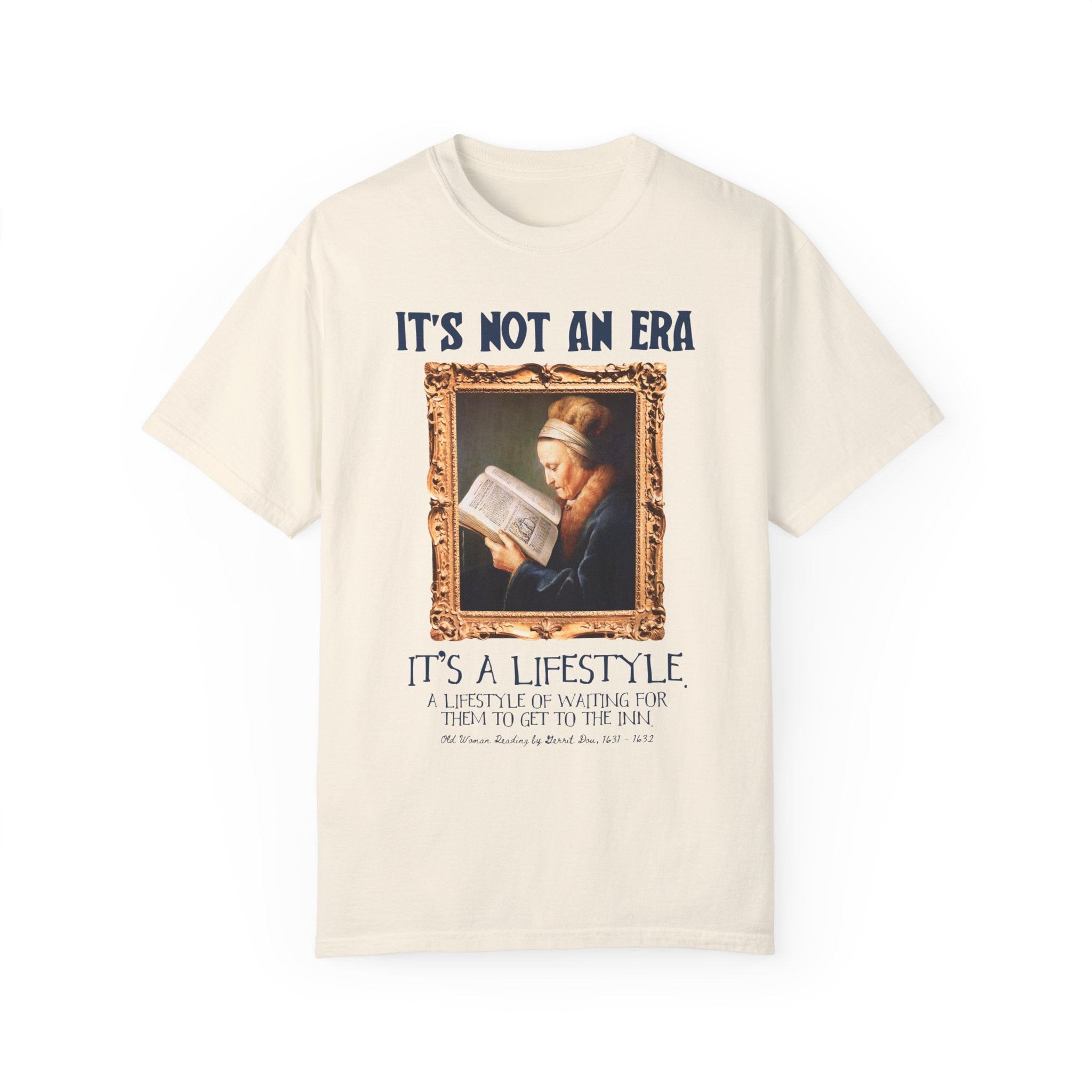 Enemies to Lovers Romance Reader T-Shirt for Fantasy Romance Bookworm, Old Woman Reading by Gerrit Dou, 17th Century Artwork, Bookish Tee - Opal and June