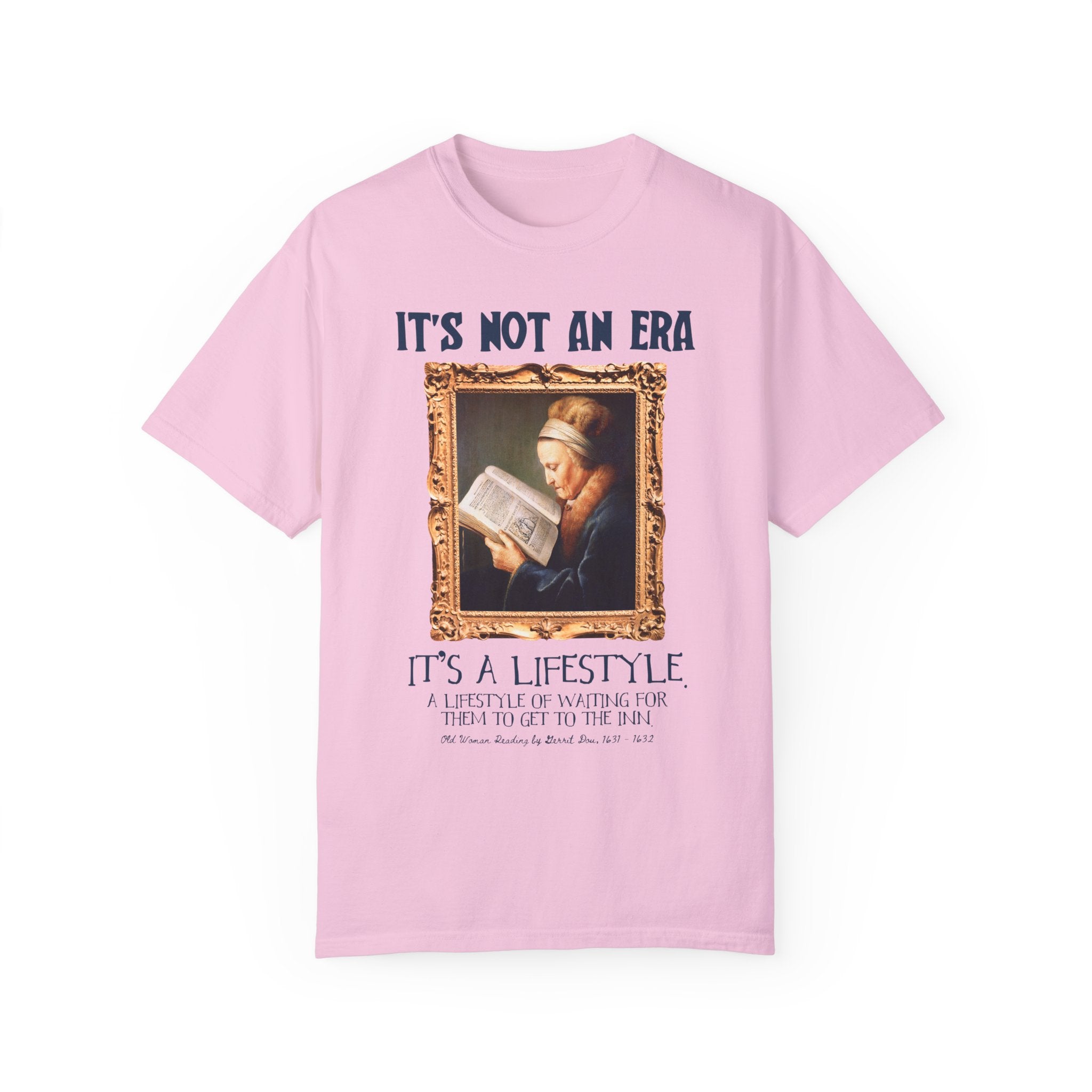 Enemies to Lovers Romance Reader T-Shirt for Fantasy Romance Bookworm, Old Woman Reading by Gerrit Dou, 17th Century Artwork, Bookish Tee - Opal and June