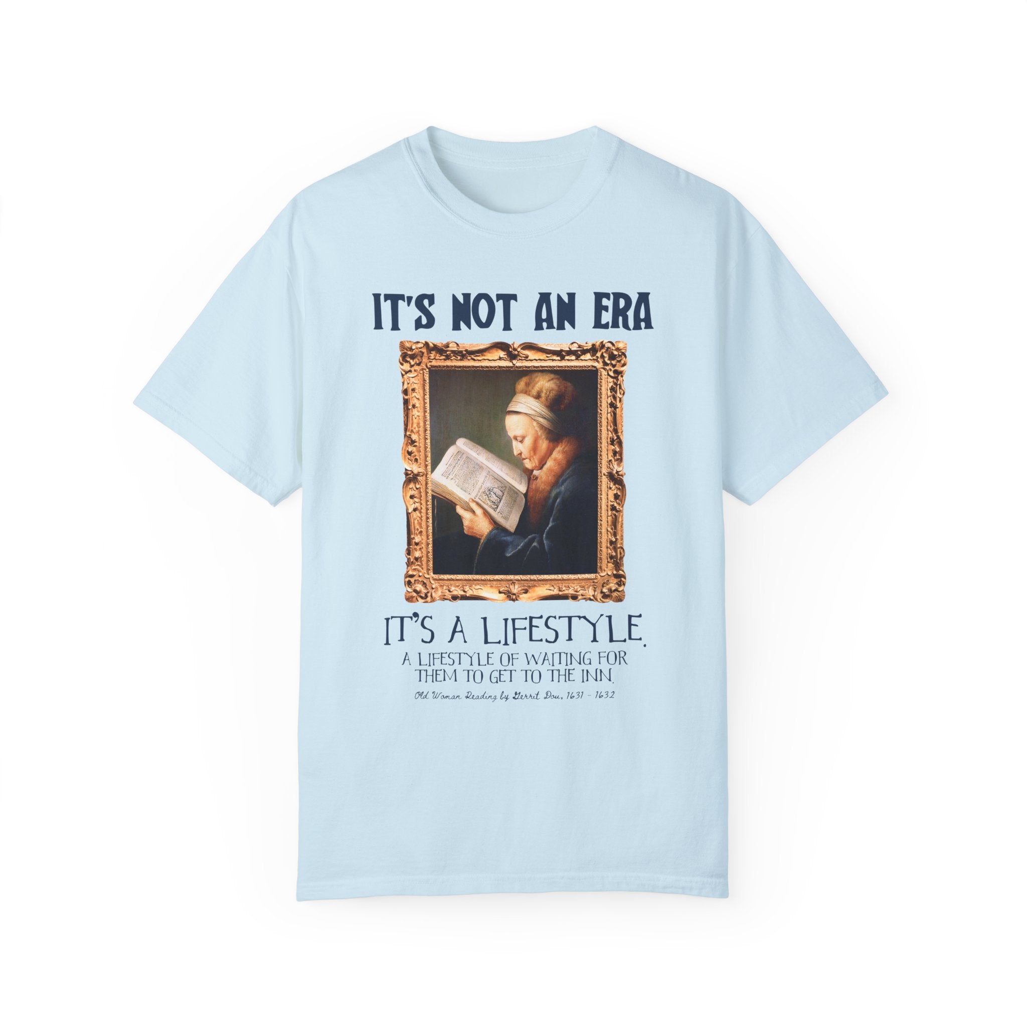 Enemies to Lovers Romance Reader T-Shirt for Fantasy Romance Bookworm, Old Woman Reading by Gerrit Dou, 17th Century Artwork, Bookish Tee - Opal and June