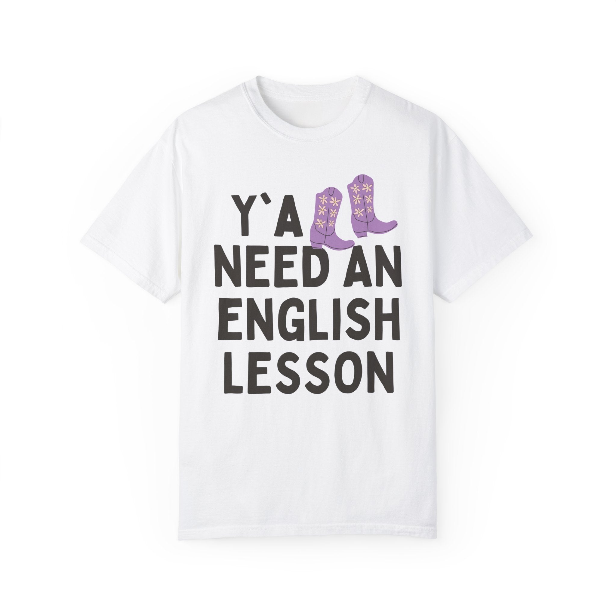 English Teacher T-Shirt with Groovy Western Vibe: Y'all Need an English Lesson, Cute ELA Teacher, Funny Literature Major Grad Student Gift - Opal and June