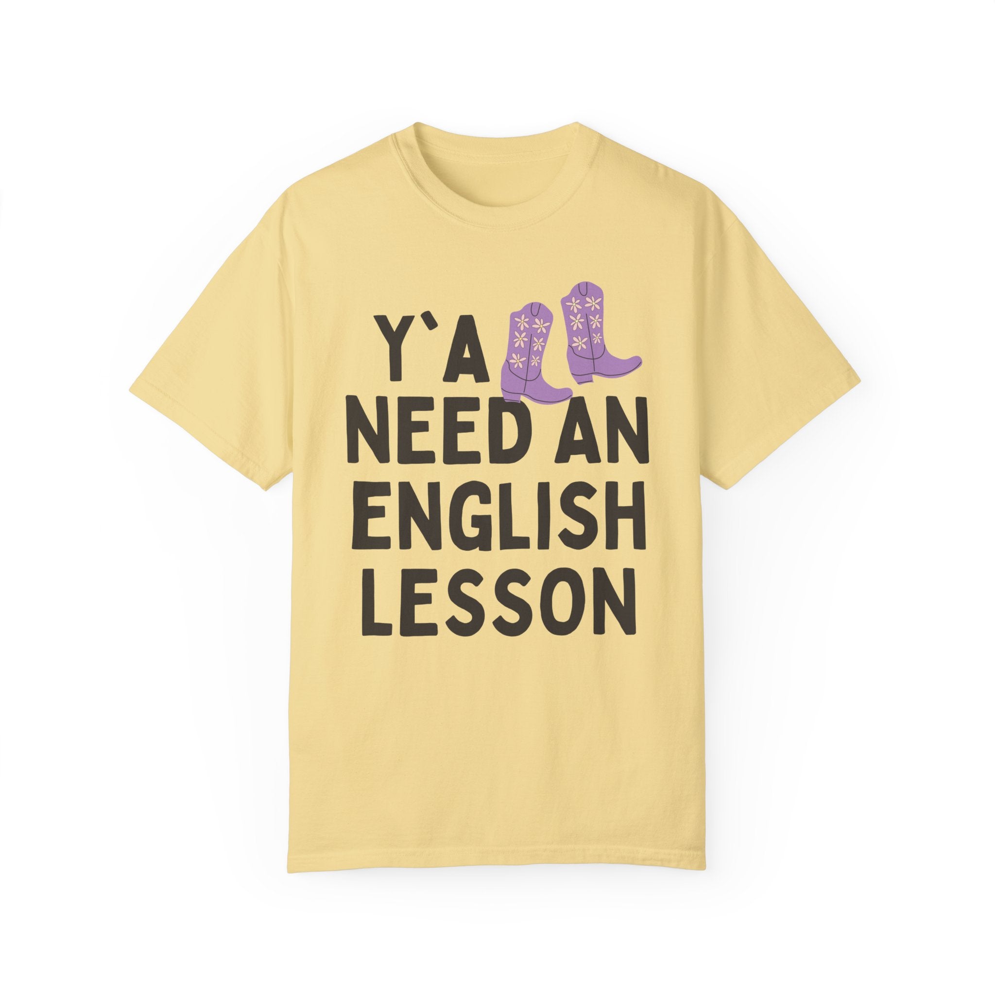 English Teacher T-Shirt with Groovy Western Vibe: Y'all Need an English Lesson, Cute ELA Teacher, Funny Literature Major Grad Student Gift - Opal and June