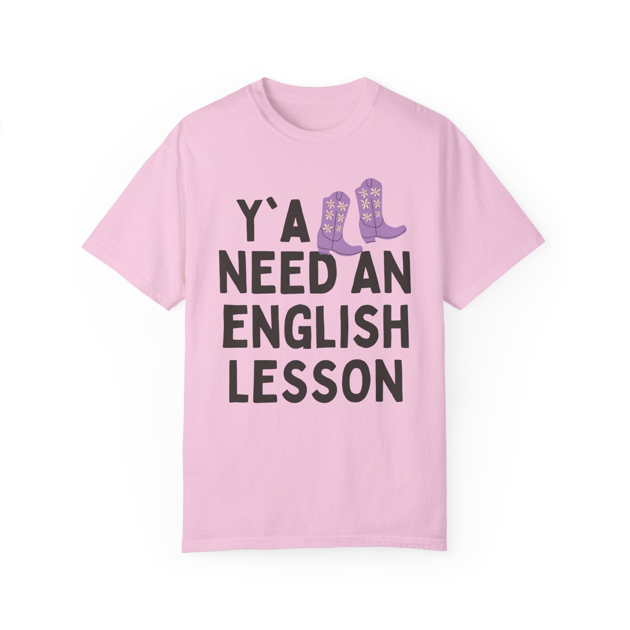 English Teacher T-Shirt with Groovy Western Vibe: Y'all Need an English Lesson, Cute ELA Teacher, Funny Literature Major Grad Student Gift - Opal and June