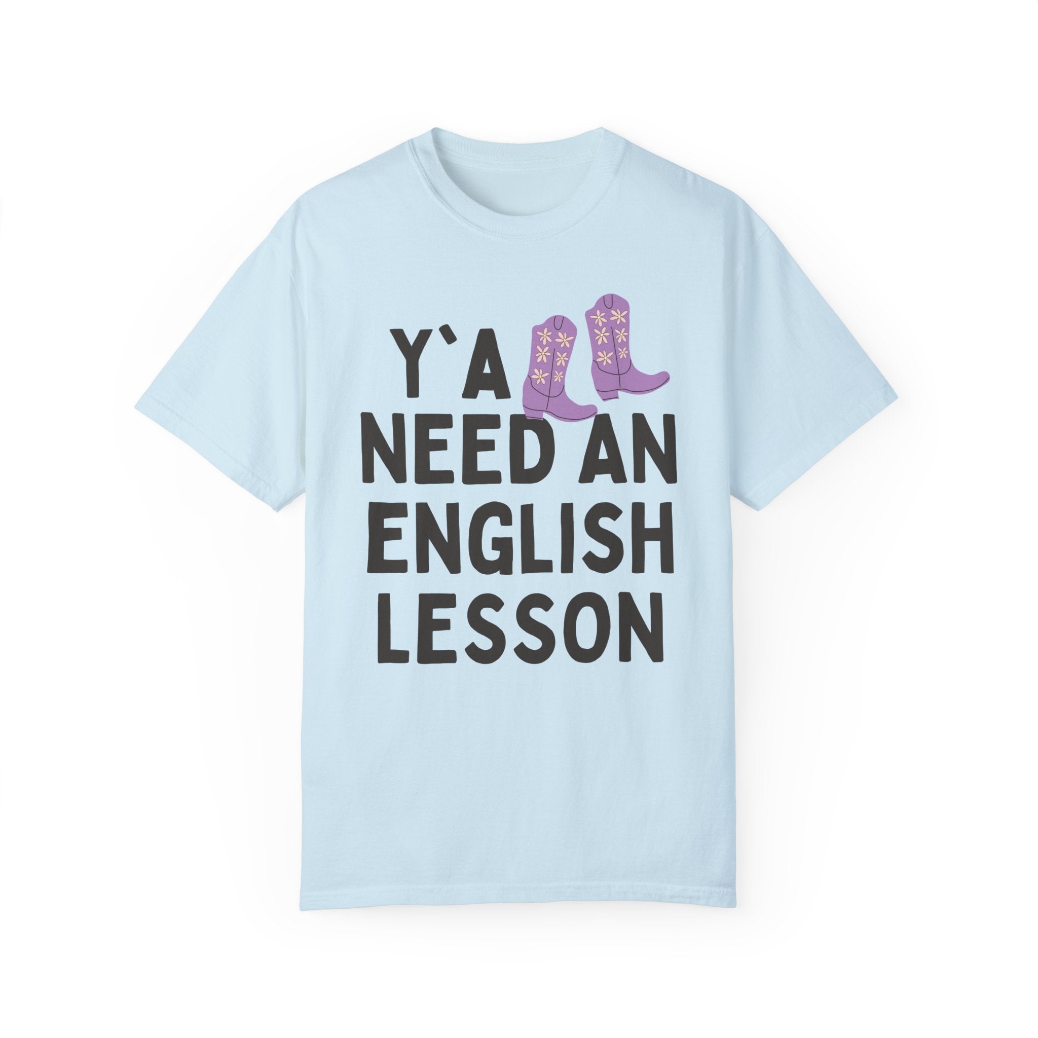 English Teacher T-Shirt with Groovy Western Vibe: Y'all Need an English Lesson, Cute ELA Teacher, Funny Literature Major Grad Student Gift - Opal and June