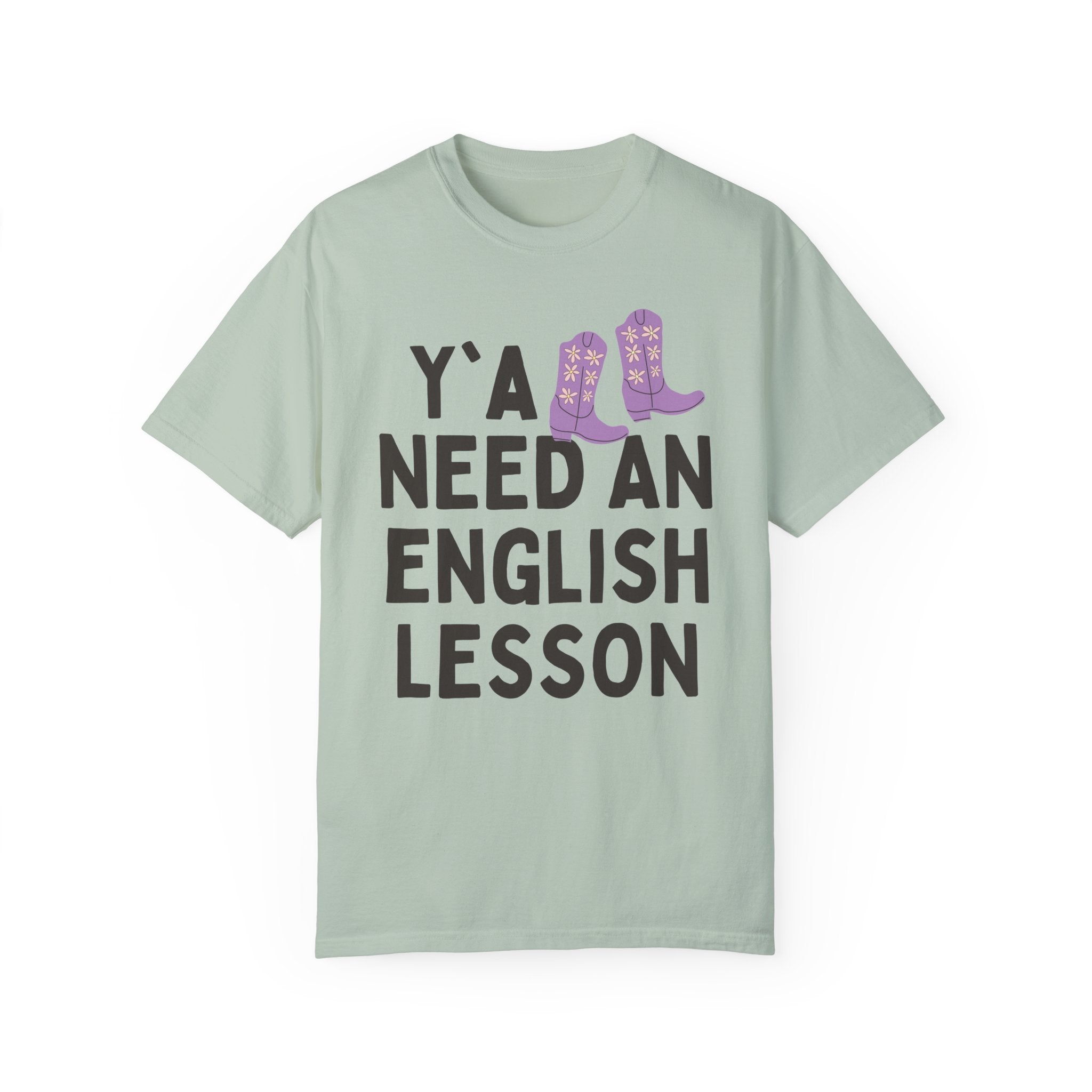 English Teacher T-Shirt with Groovy Western Vibe: Y'all Need an English Lesson, Cute ELA Teacher, Funny Literature Major Grad Student Gift - Opal and June