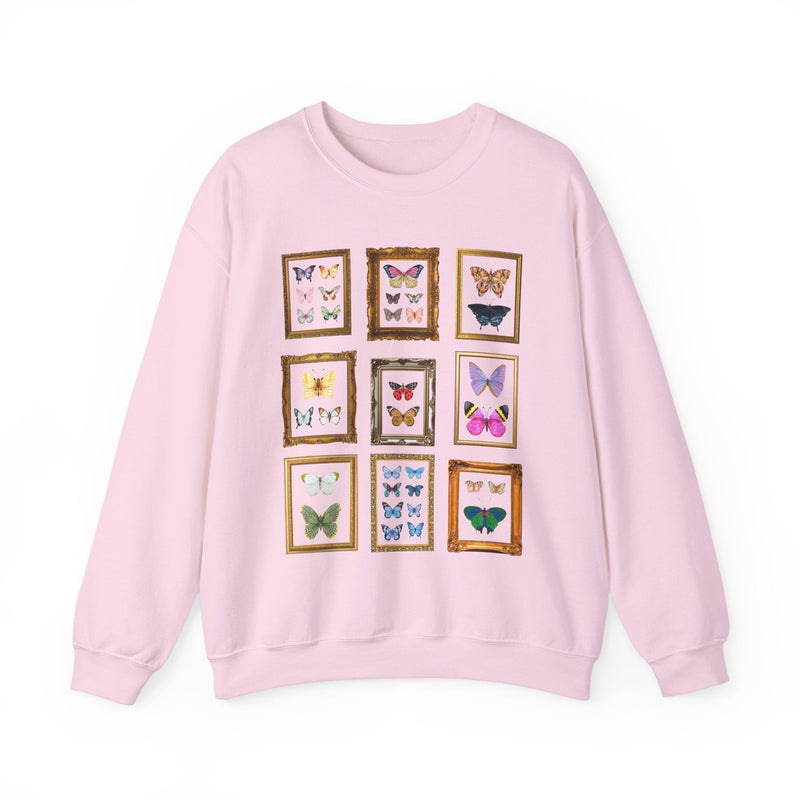Entomologist Butterfly Lover Gift: Cute Framed Watercolor Butterflies, Colorful Maximalist Nostalgic Sweatshirt, Animal Lover, Science Major - Opal and June