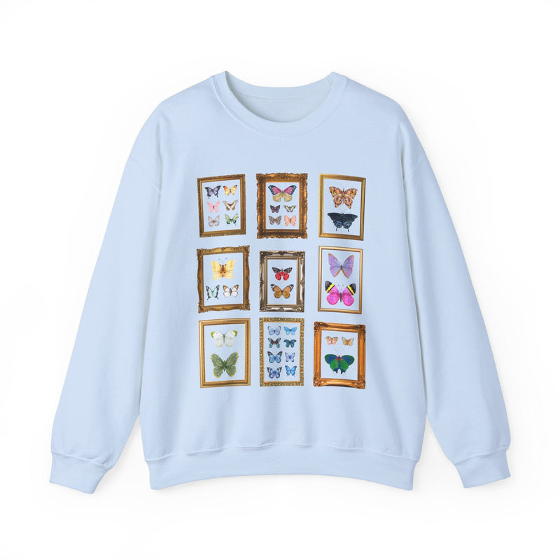 Entomologist Butterfly Lover Gift: Cute Framed Watercolor Butterflies, Colorful Maximalist Nostalgic Sweatshirt, Animal Lover, Science Major - Opal and June