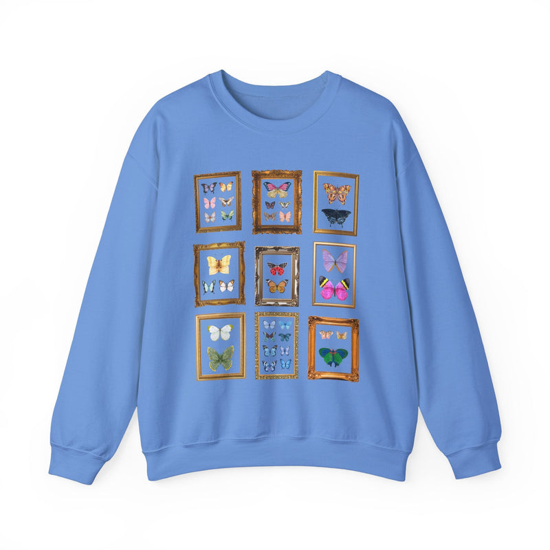 Entomologist Butterfly Lover Gift: Cute Framed Watercolor Butterflies, Colorful Maximalist Nostalgic Sweatshirt, Animal Lover, Science Major - Opal and June