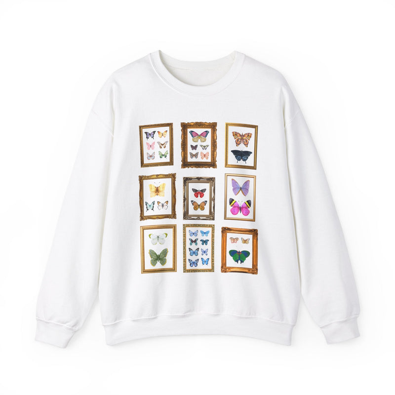 Entomologist Butterfly Lover Gift: Cute Framed Watercolor Butterflies, Colorful Maximalist Nostalgic Sweatshirt, Animal Lover, Science Major - Opal and June