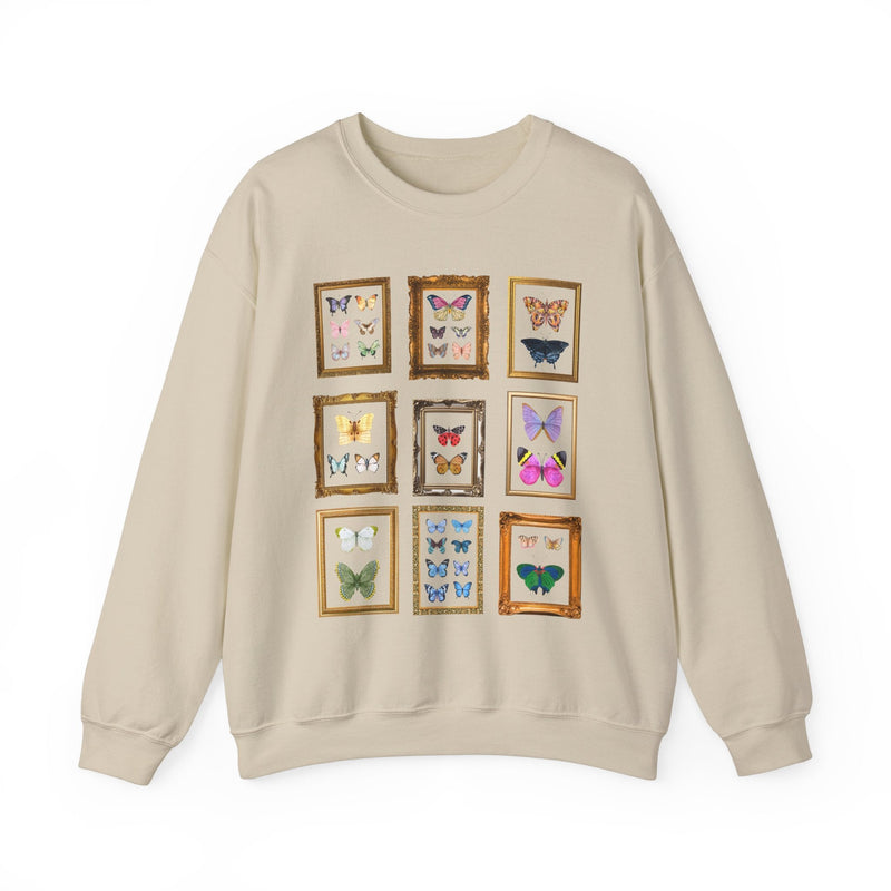Entomologist Butterfly Lover Gift: Cute Framed Watercolor Butterflies, Colorful Maximalist Nostalgic Sweatshirt, Animal Lover, Science Major - Opal and June