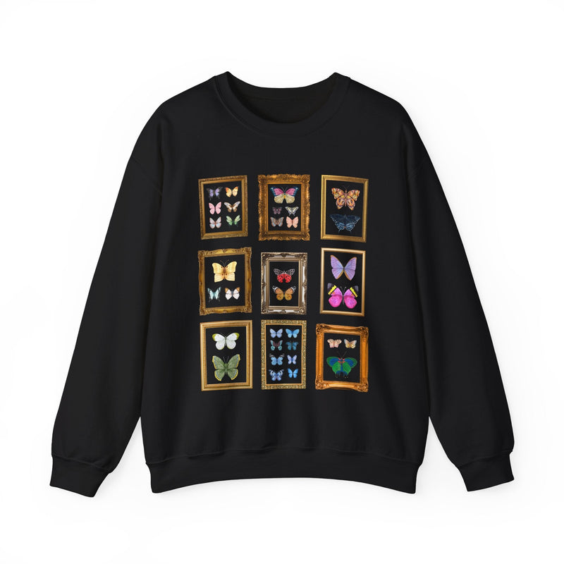 Entomologist Butterfly Lover Gift: Cute Framed Watercolor Butterflies, Colorful Maximalist Nostalgic Sweatshirt, Animal Lover, Science Major - Opal and June