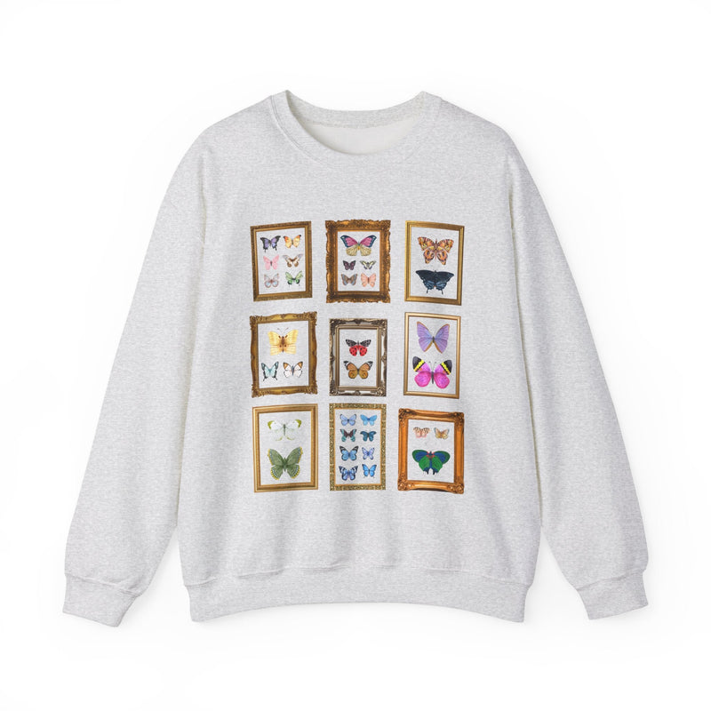 Entomologist Butterfly Lover Gift: Cute Framed Watercolor Butterflies, Colorful Maximalist Nostalgic Sweatshirt, Animal Lover, Science Major - Opal and June