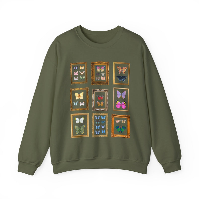 Entomologist Butterfly Lover Gift: Cute Framed Watercolor Butterflies, Colorful Maximalist Nostalgic Sweatshirt, Animal Lover, Science Major - Opal and June