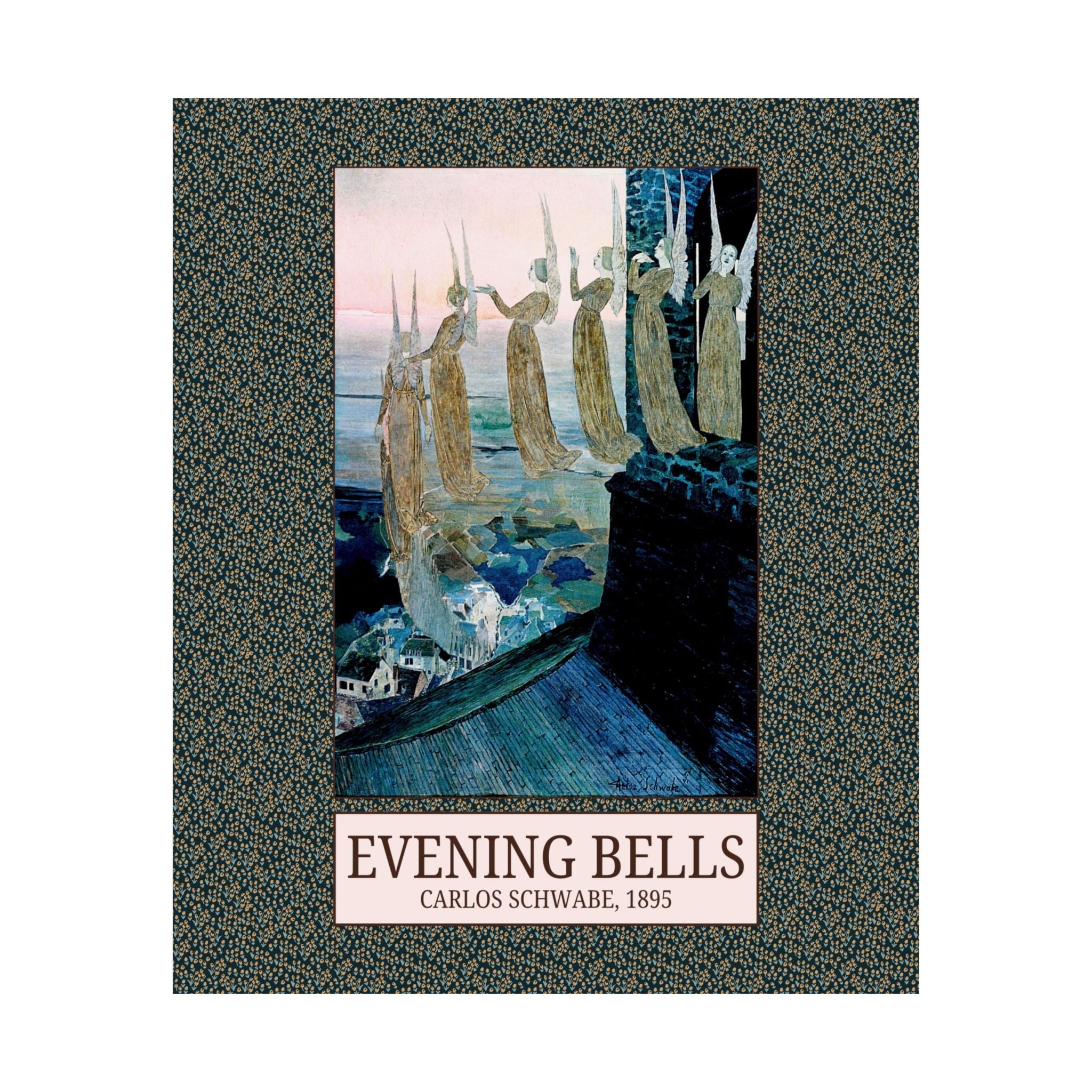 Evening Bells by Carlos Schwabe: Famous Painting from 19th Century, Colorful Art History Lover Print, Symbolism Art Movement Late 1800s - Opal and June