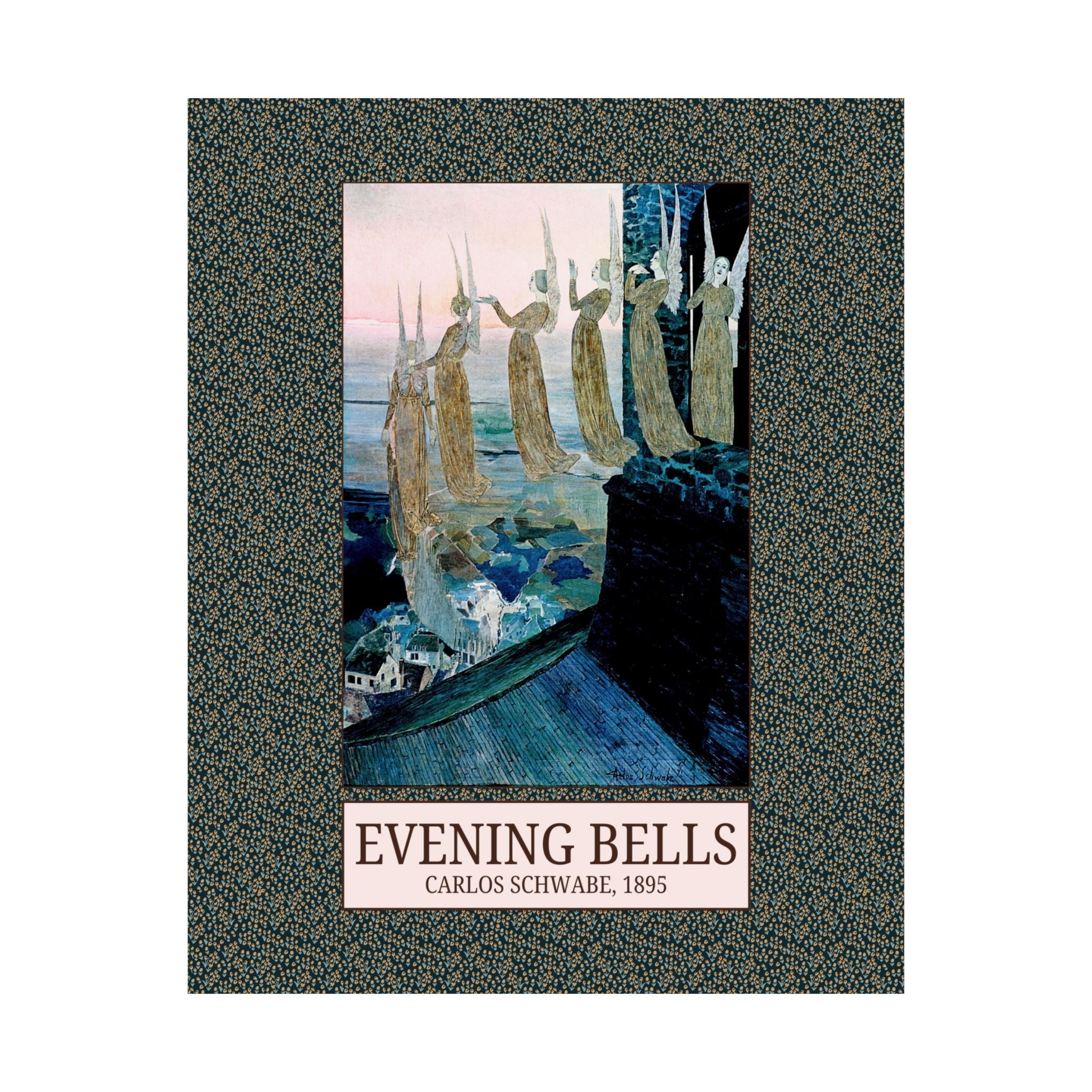 Evening Bells by Carlos Schwabe: Famous Painting from 19th Century, Colorful Art History Lover Print, Symbolism Art Movement Late 1800s - Opal and June