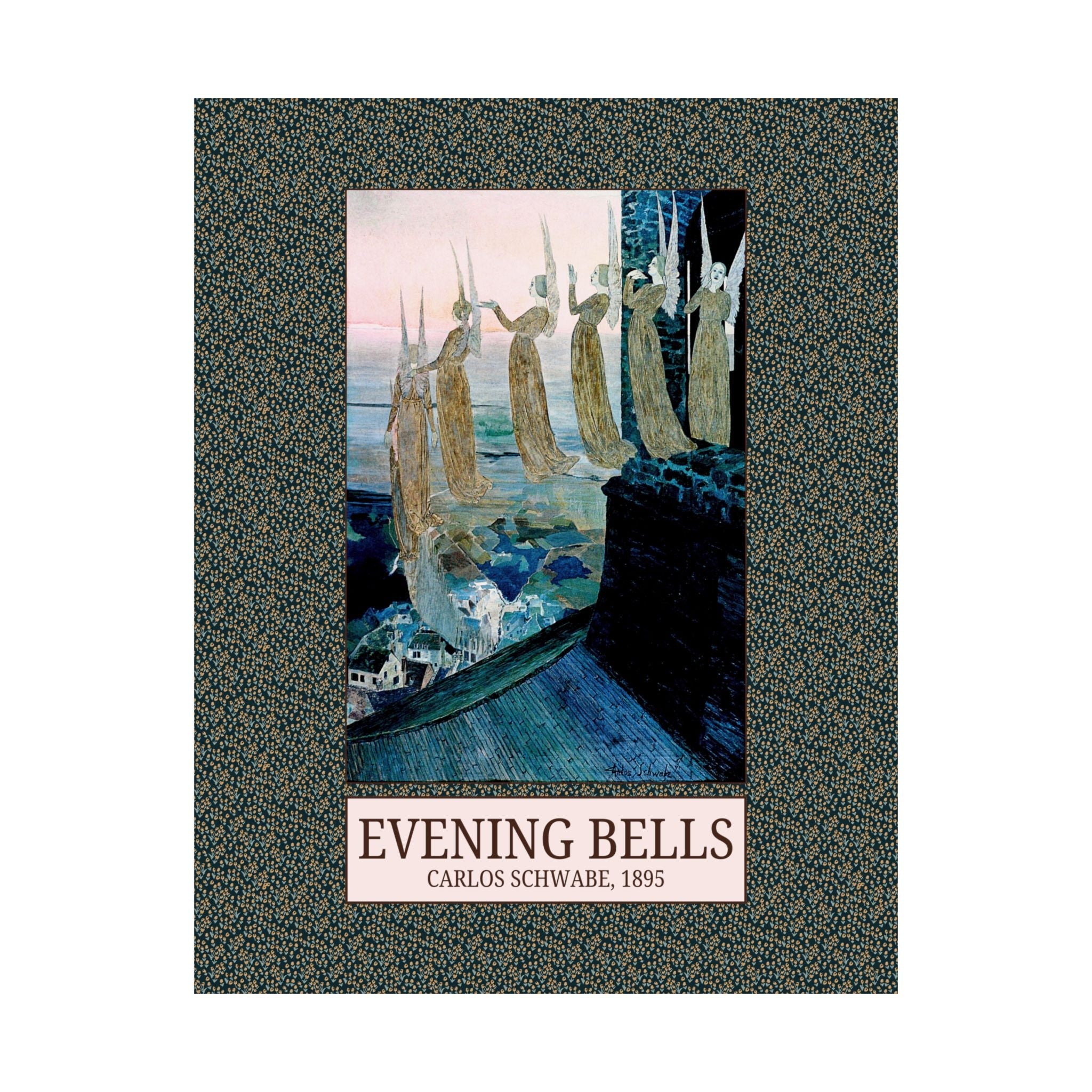 Evening Bells by Carlos Schwabe: Famous Painting from 19th Century, Colorful Art History Lover Print, Symbolism Art Movement Late 1800s - Opal and June