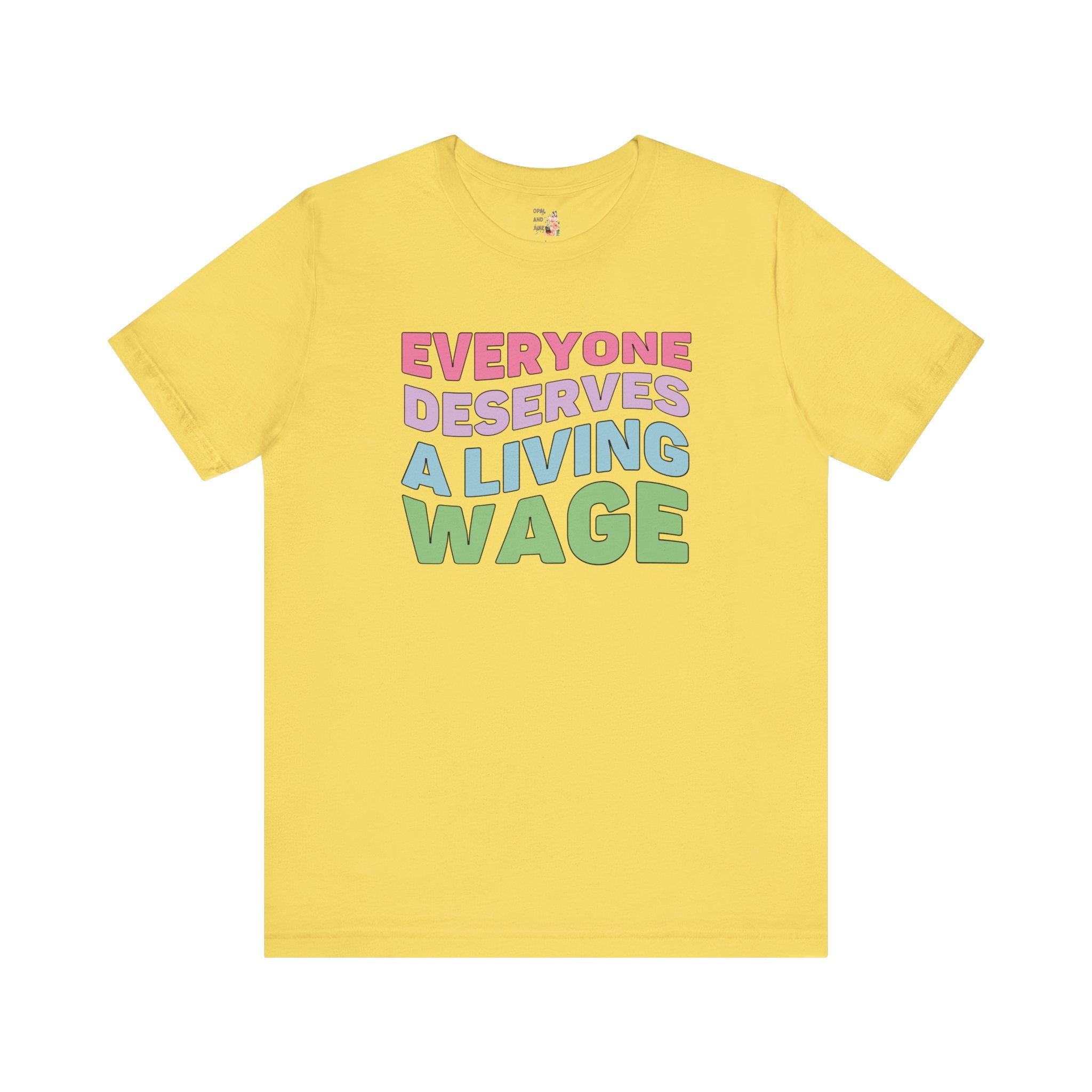 Everyone Deserves a Living Wage Tee | Retro Aesthetic Socialist T-Shirt, Capitalism Sucks, Human Rights, Social Justice Shirt - Opal and June