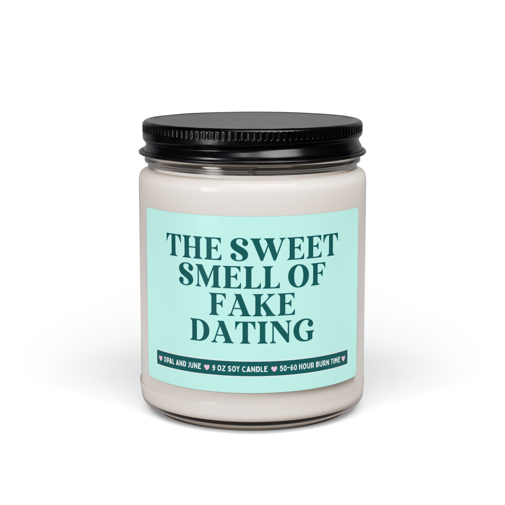 Fake Dating Romance Reader Book Lover Gift: The Sweet Smell of Fake Dating, Bookish Historical or Contemporary Romance Trope 9 Oz Soy Candle - Opal and June
