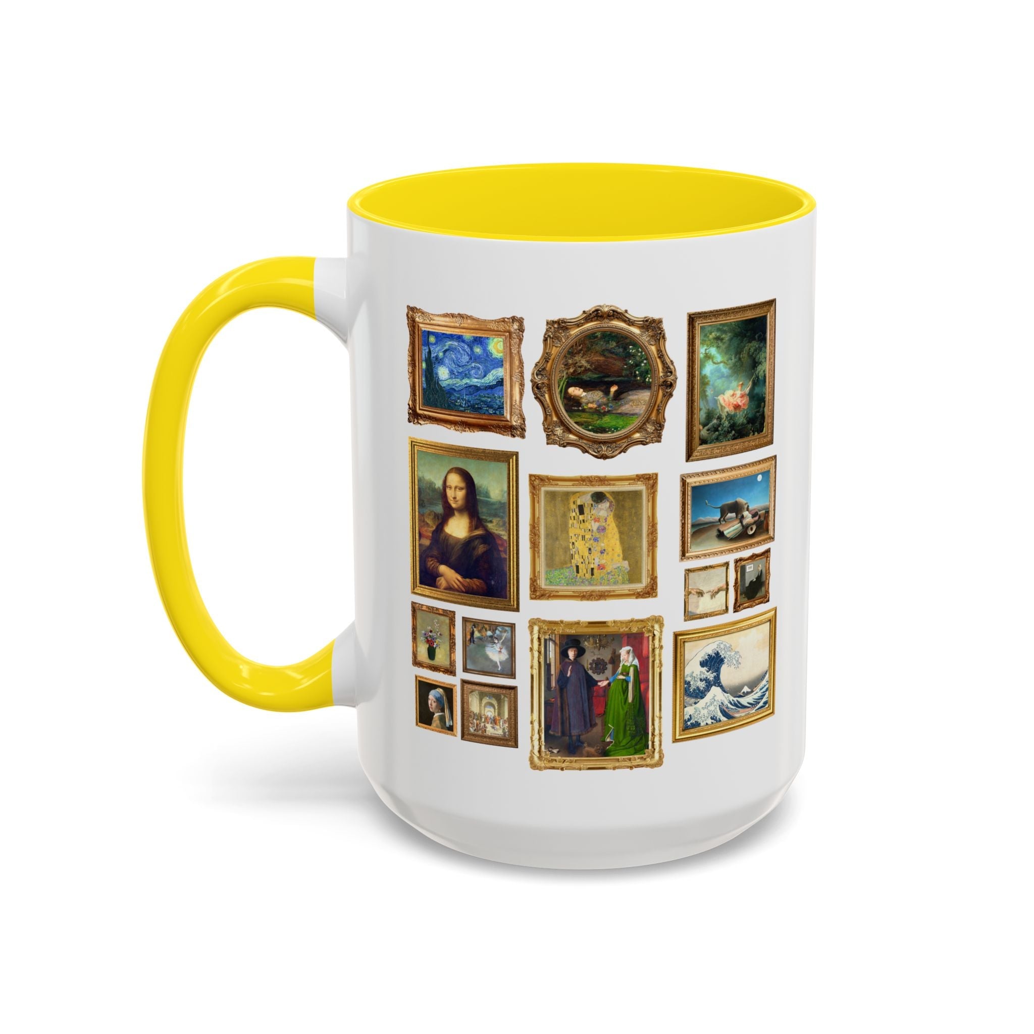 Famous Paintings Art History Coffee Mug, Museum Lover Present, Mona Lisa by da Vinci, The Swing Fragonard, Starry Night Van Gogh, Van Eyck - Opal and June