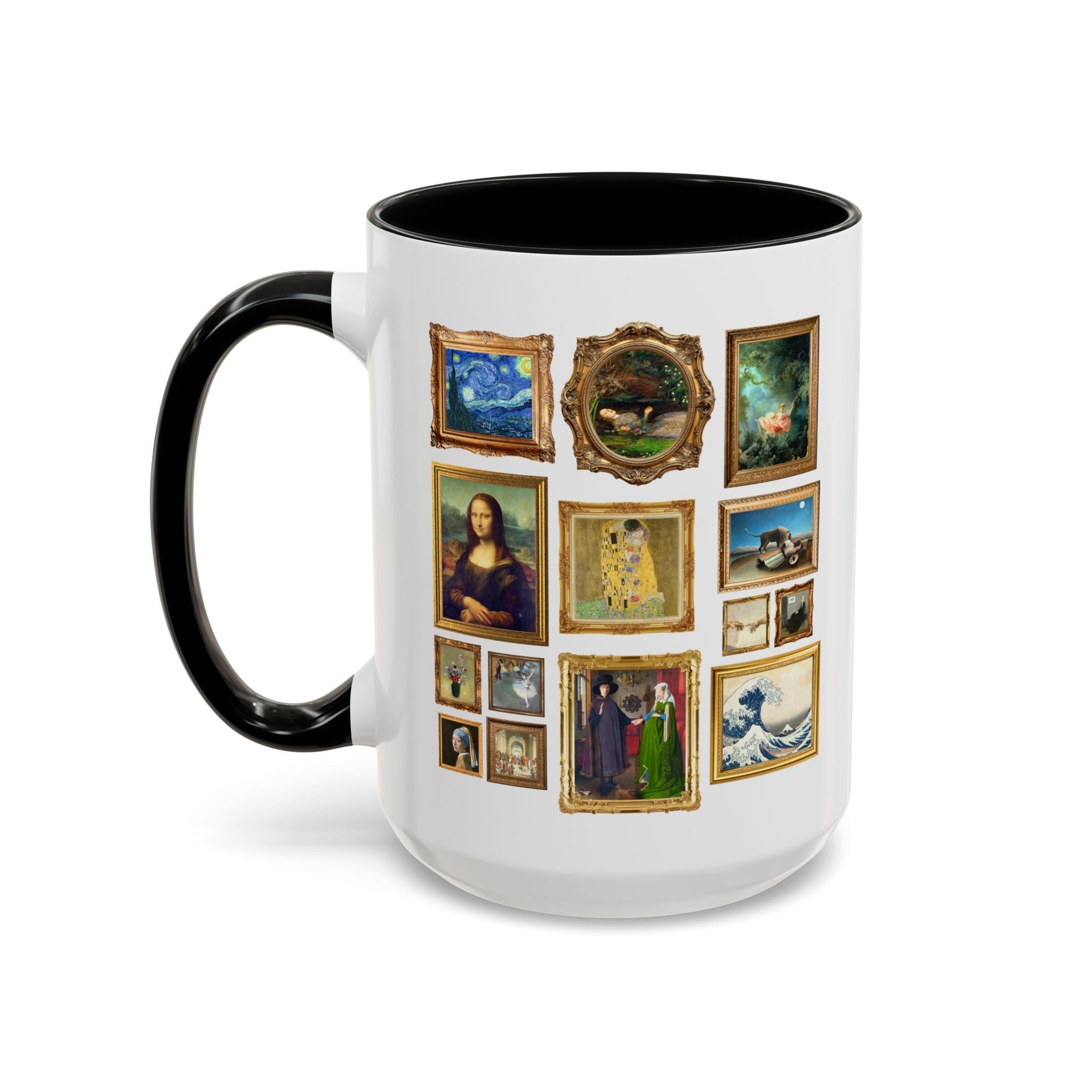 Famous Paintings Art History Coffee Mug, Museum Lover Present, Mona Lisa by da Vinci, The Swing Fragonard, Starry Night Van Gogh, Van Eyck - Opal and June
