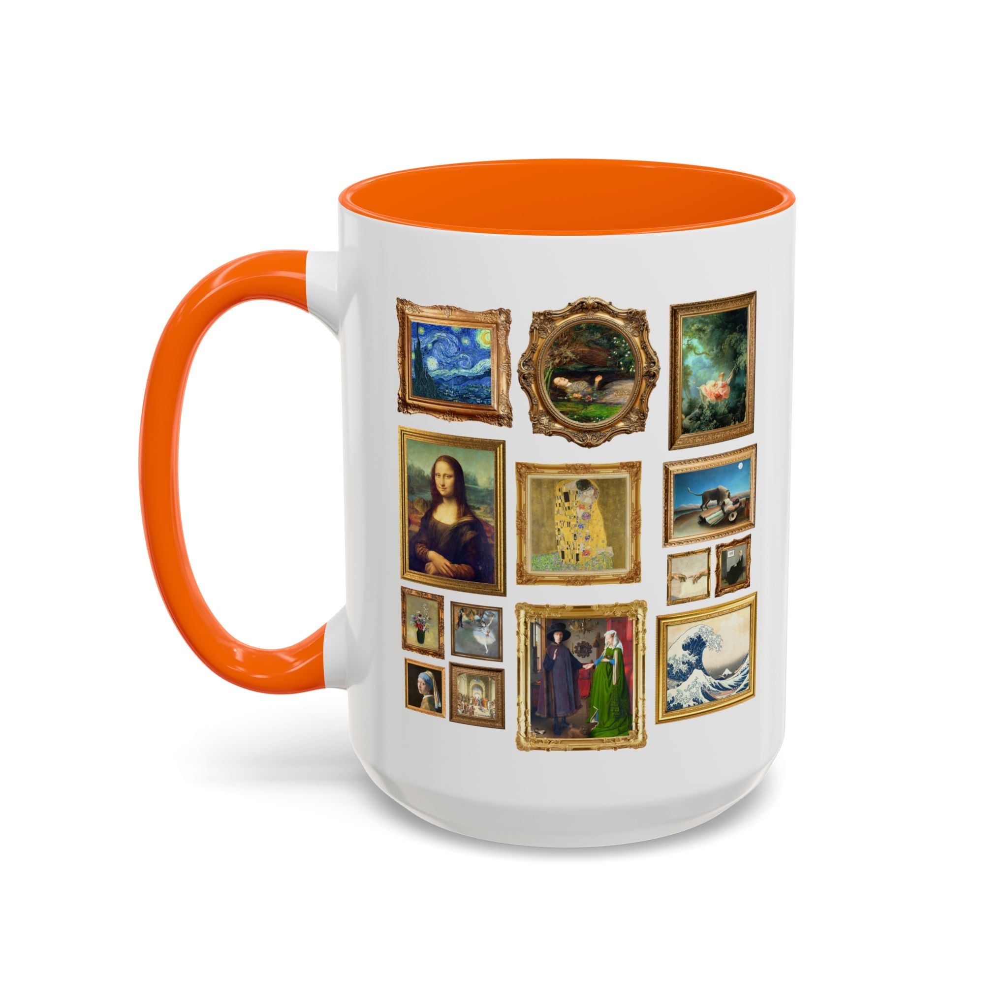 Famous Paintings Art History Coffee Mug, Museum Lover Present, Mona Lisa by da Vinci, The Swing Fragonard, Starry Night Van Gogh, Van Eyck - Opal and June