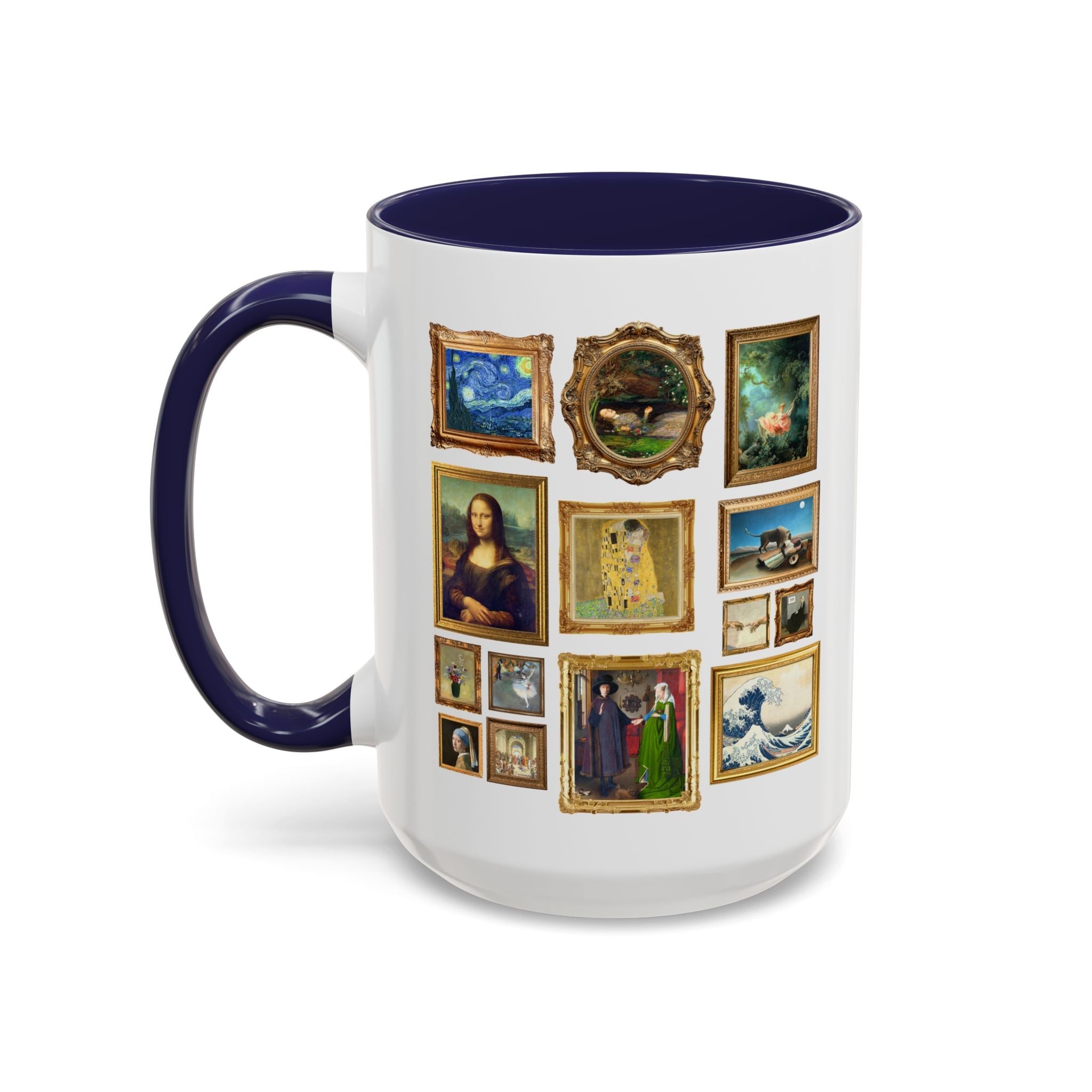 Famous Paintings Art History Coffee Mug, Museum Lover Present, Mona Lisa by da Vinci, The Swing Fragonard, Starry Night Van Gogh, Van Eyck - Opal and June