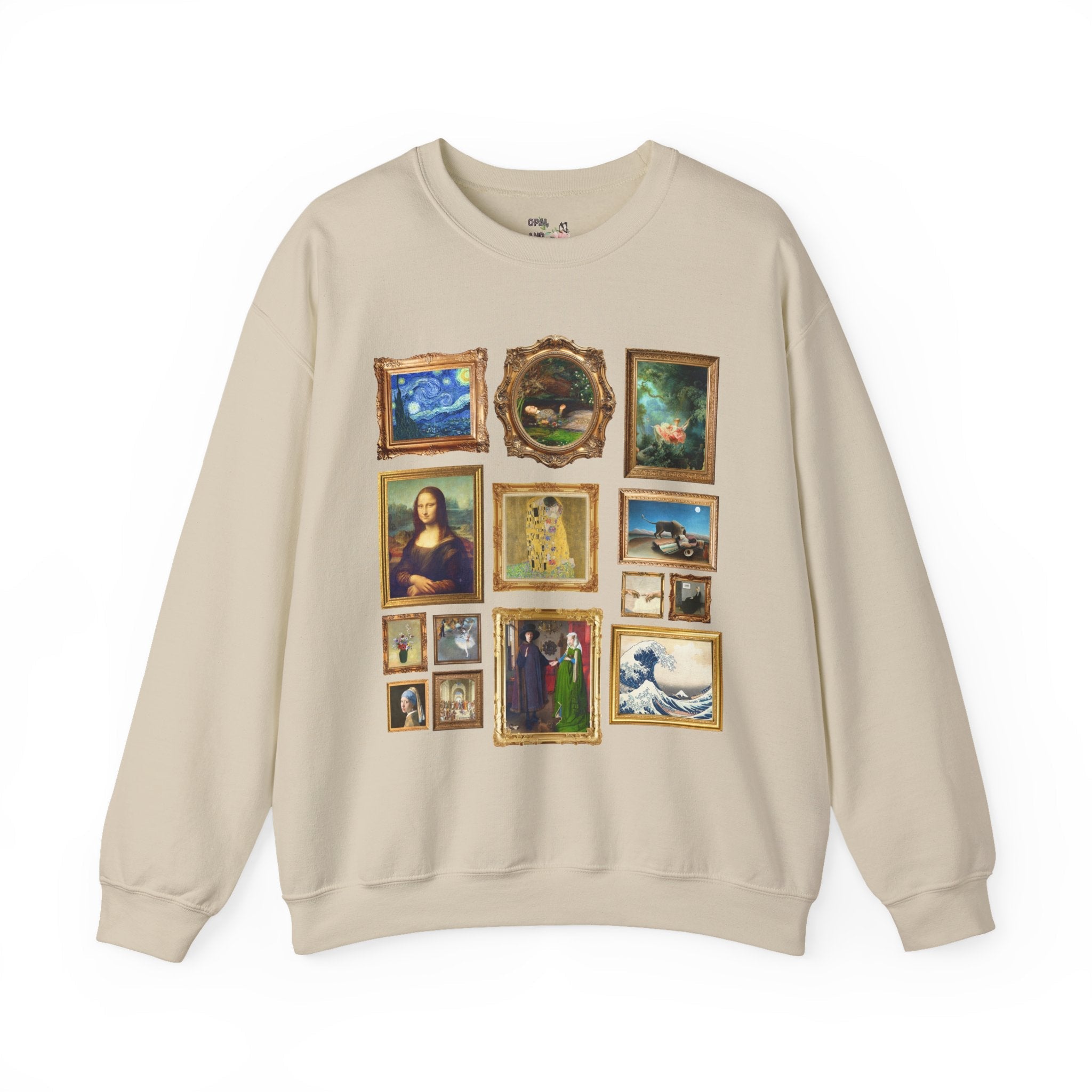 Famous Paintings Art History Sweatshirt, Museum Lover Crewneck, Mona Lisa by da Vinci, The Swing Fragonard, Starry Night Van Gogh, Van Eyck - Opal and June