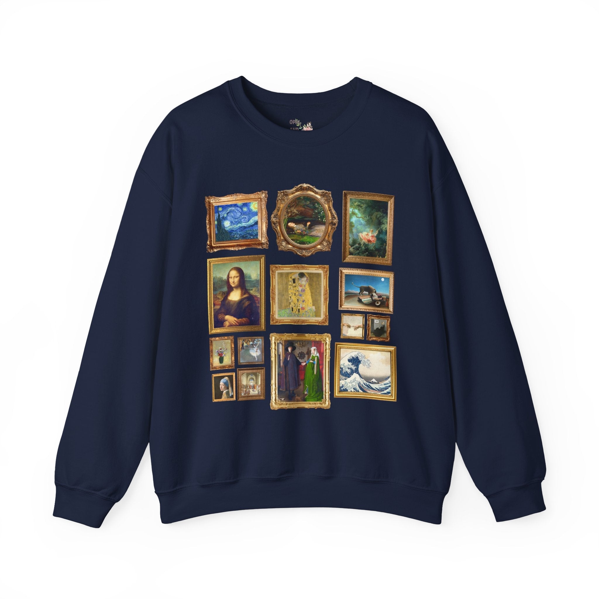 Famous Paintings Art History Sweatshirt, Museum Lover Crewneck, Mona Lisa by da Vinci, The Swing Fragonard, Starry Night Van Gogh, Van Eyck - Opal and June
