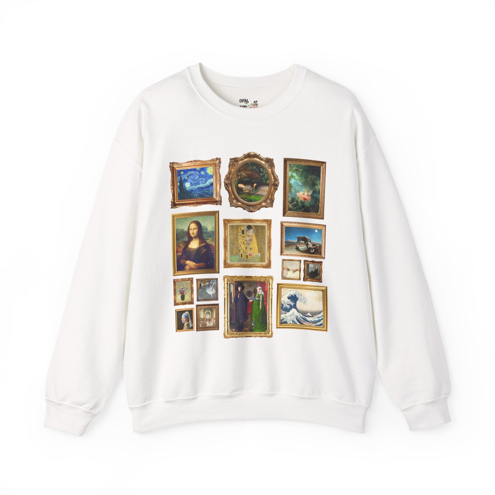 Famous Paintings Art History Sweatshirt, Museum Lover Crewneck, Mona Lisa by da Vinci, The Swing Fragonard, Starry Night Van Gogh, Van Eyck - Opal and June